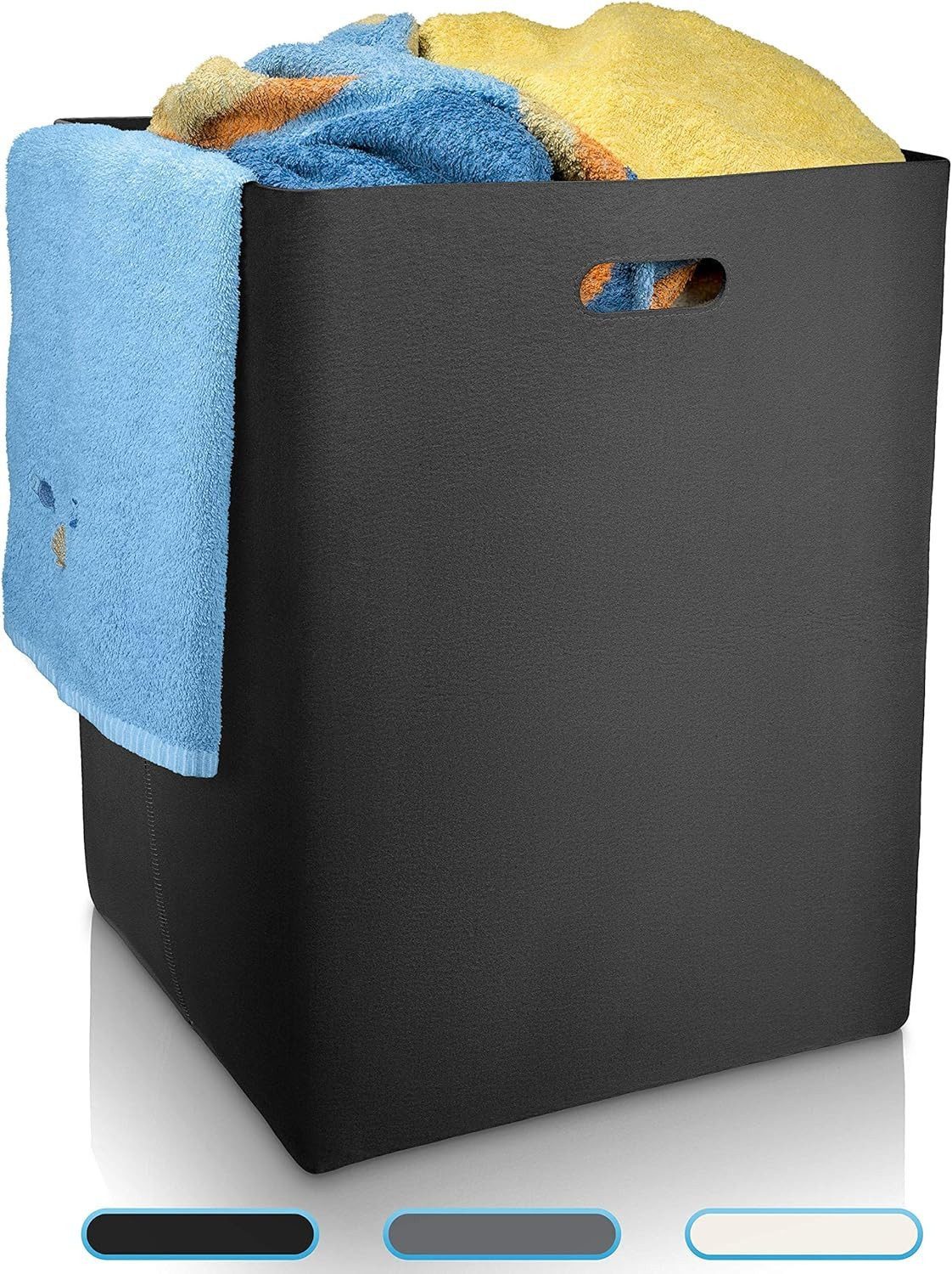 Fit Guru Wäschekorb Klappbarer XXL Wäschekorb mit Griffen groß 120L