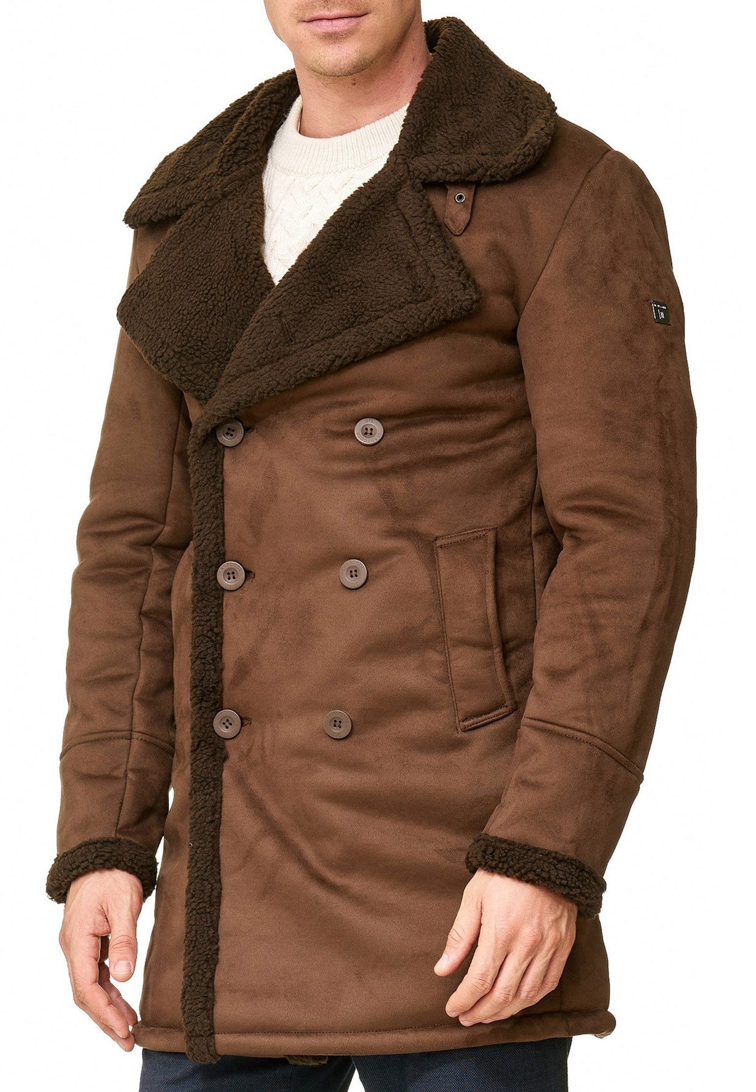 Indicode Wintermantel Herren Barlow Mantel Winter Herrenmantel mit kuscheligem Innenfutter
