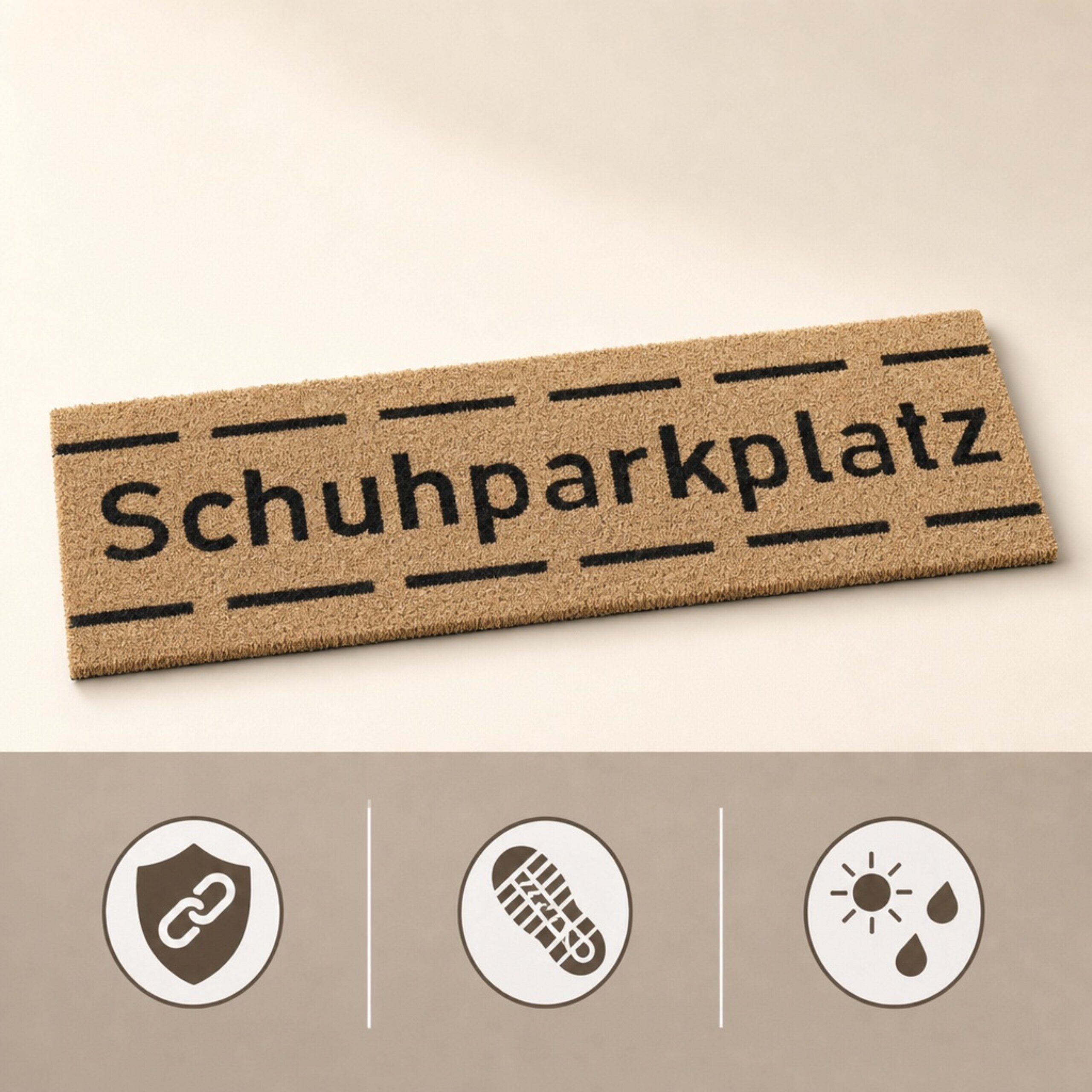 relaxdays Fußmatte Kokos Fußmatte Schuhparkplatz schmal, Rechteckig, Höhe: 15 mm – Bild 5 von 5