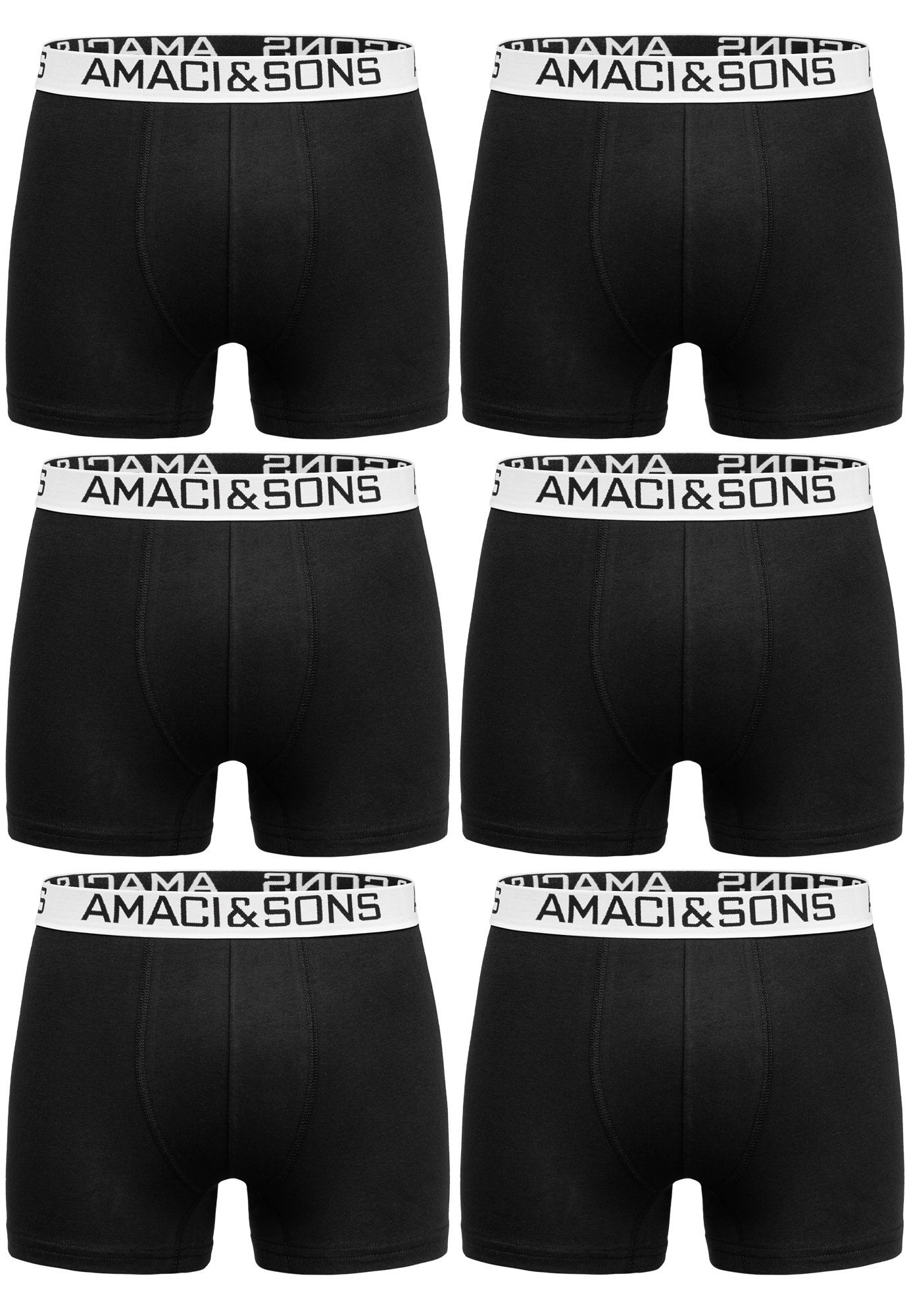 Unterwäsche WESTON (6er-Pack) Schwarz/Weiß Pack Amaci&Sons Männer Boxershorts Baumwolle Boxershorts Unterhose Herren 6er