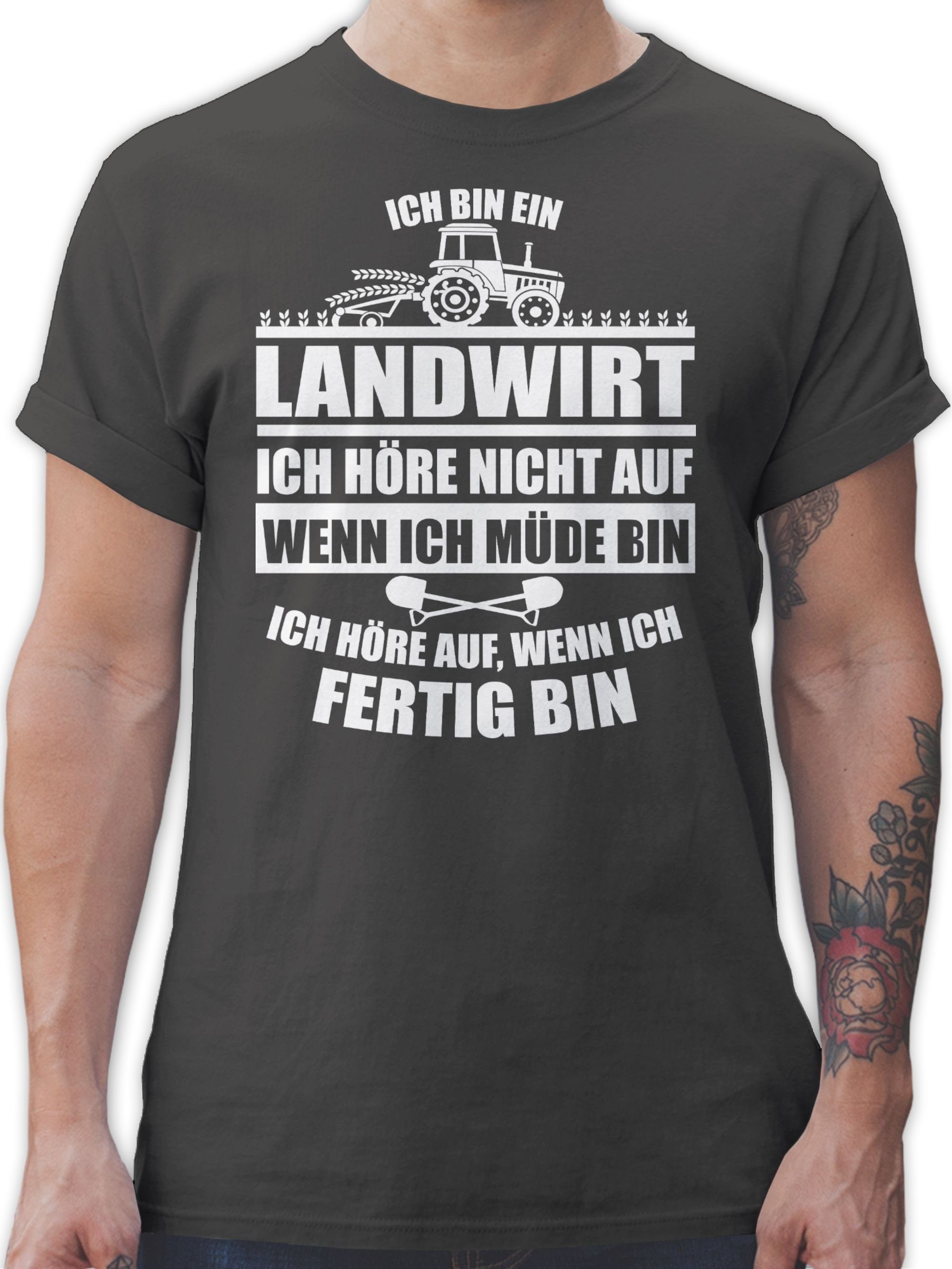 Shirtracer T-Shirt Ich bin ein Landwirt Landwirt Geschenk Bauer 02 Dunkelgrau