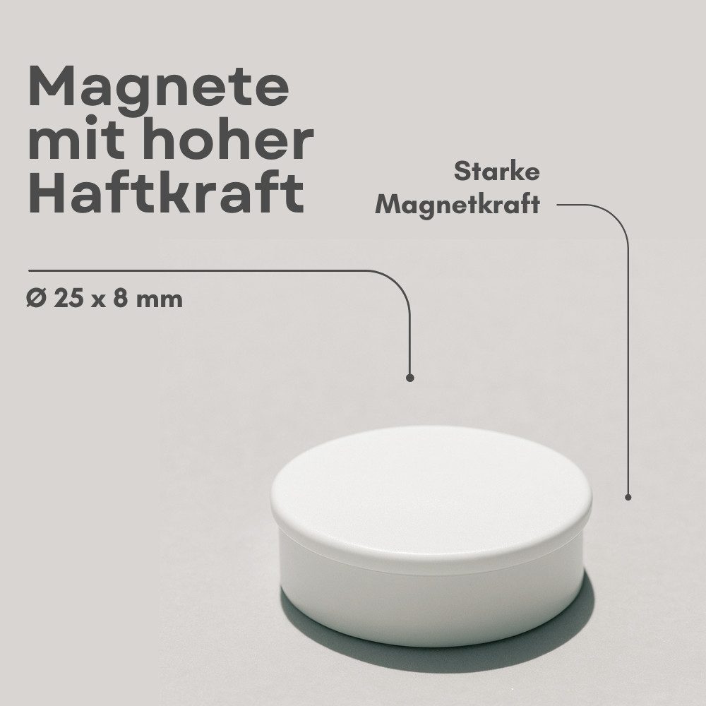 MaajeeKuto Magnet Haftmagnet 24x8 mm Weiß Ferrit Pinboard Magnet Büro (10-St)