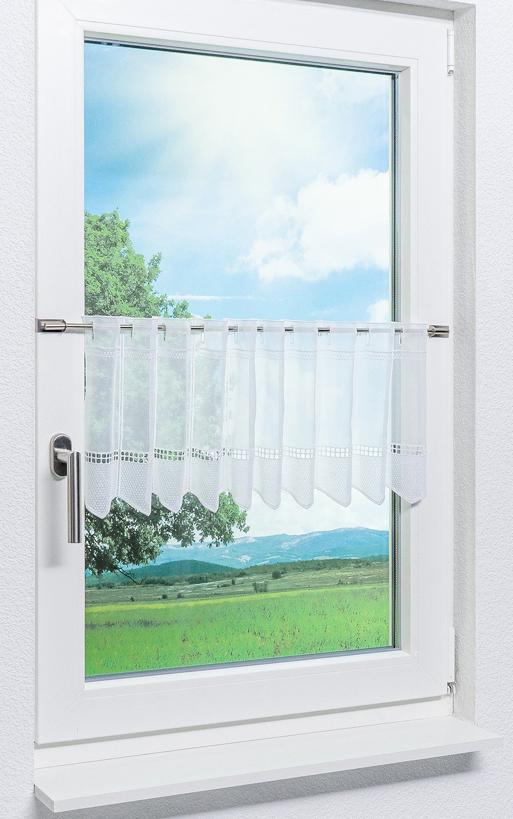 HxB Scheibengardine Eleganz, LYSEL®, transparent, (1 30x44.8cm schlichte St),