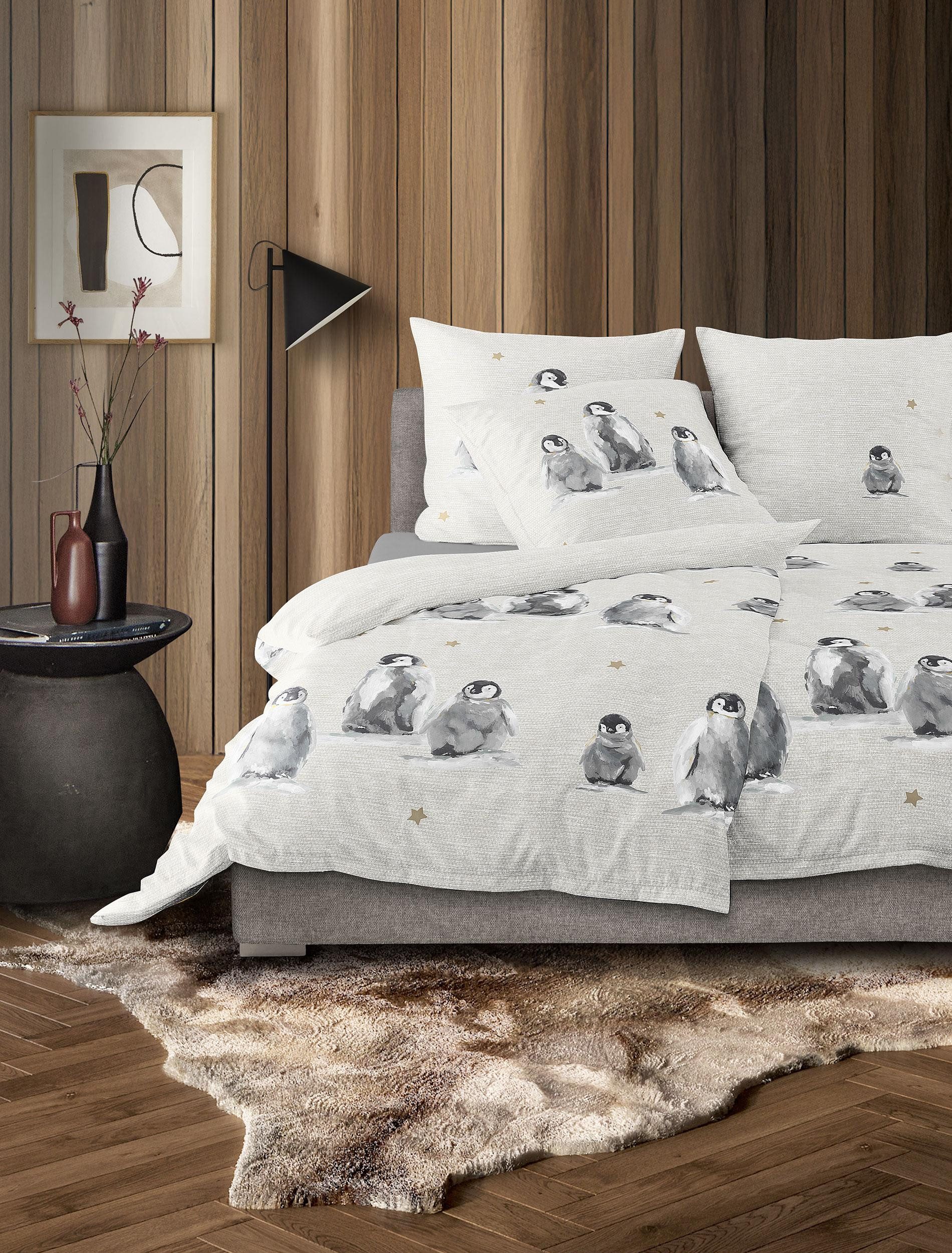 Irisette Bettwäsche Panda 8645, Feinbiber, 2 teilig, flauschig weich und wärmend