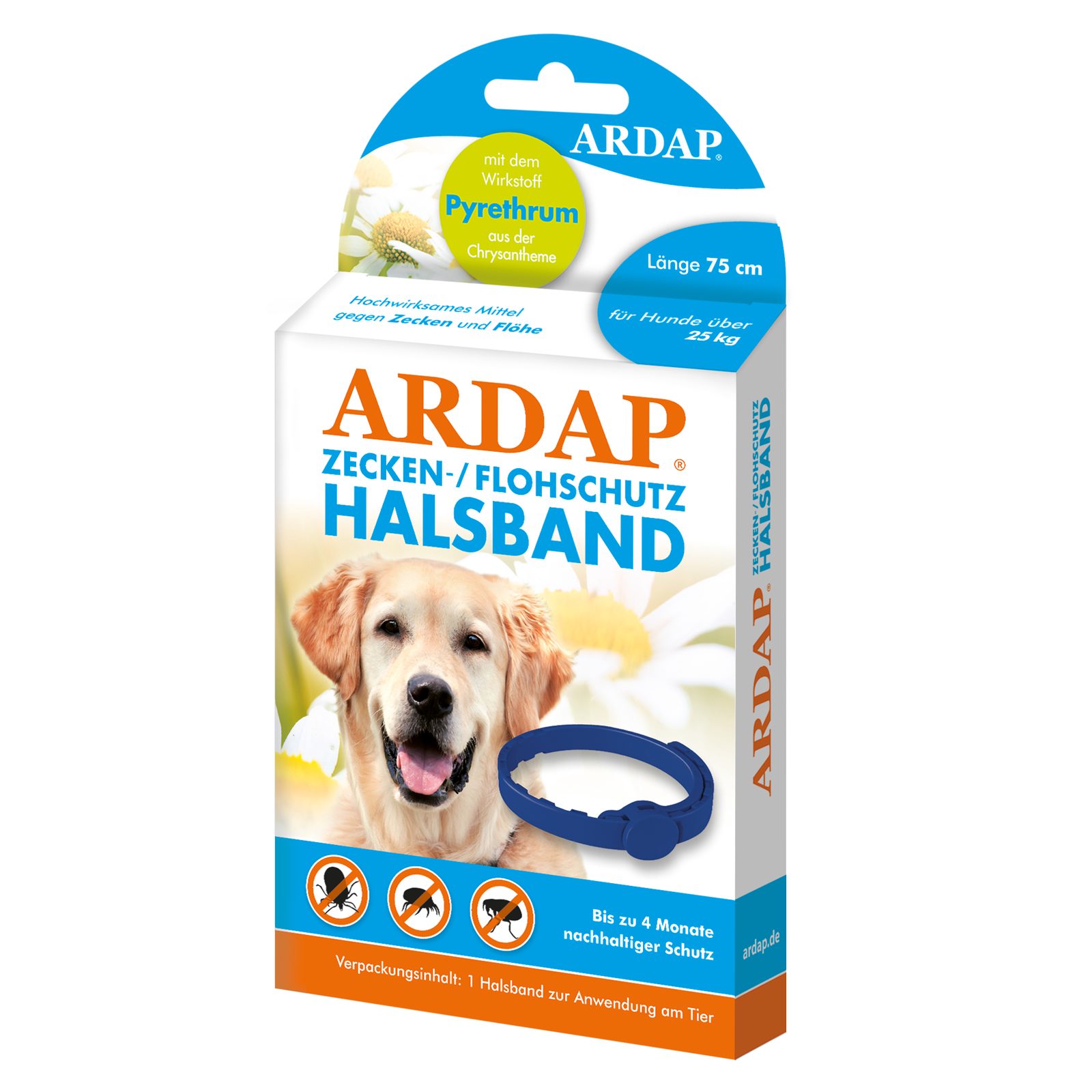 Ardap Flohhalsband Ardap Zecken- und Flohhalsband für große Hunde über 25 kg von ardap