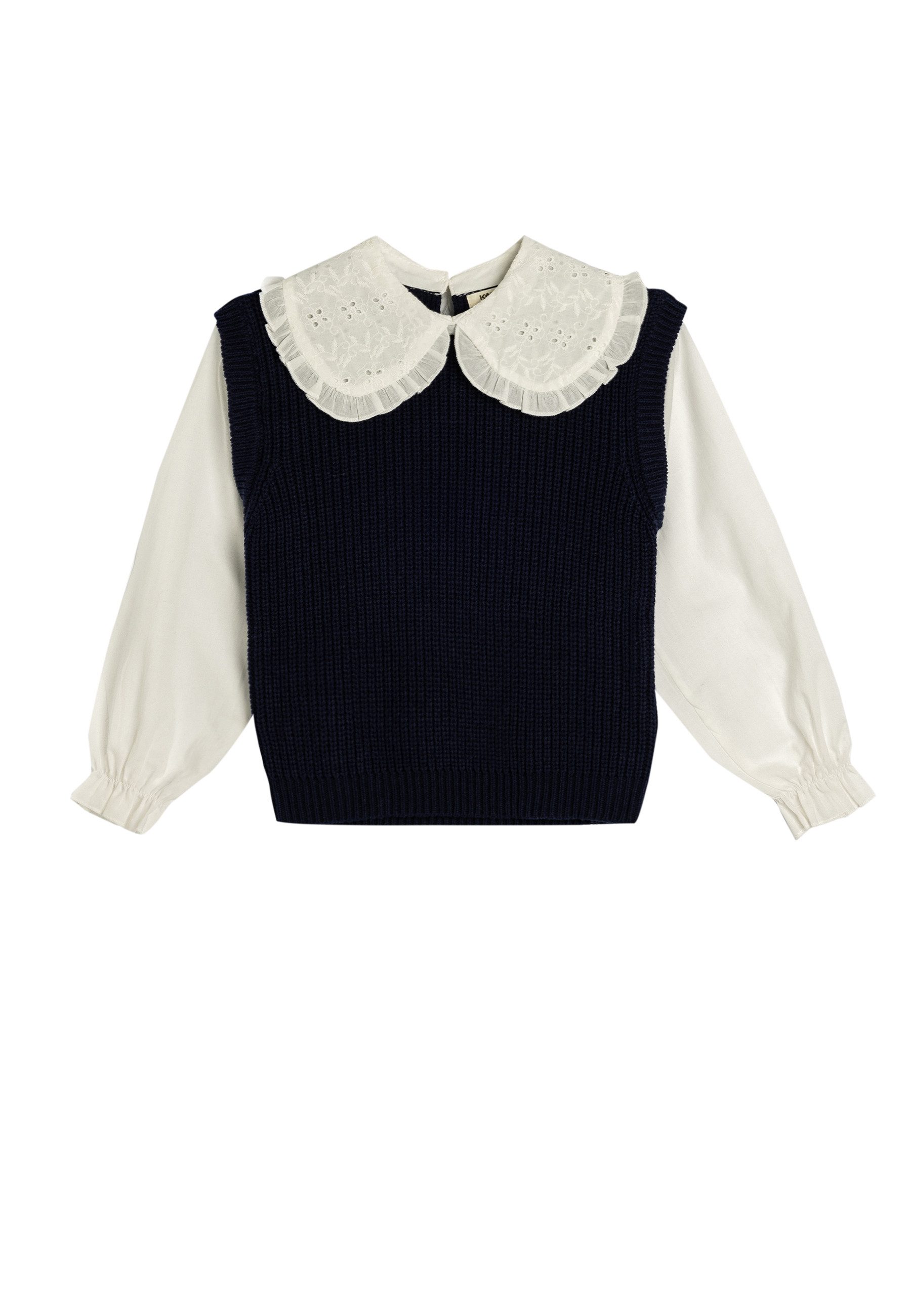 Koton Strickpullover Quadrat Kragen Mit Stickerei