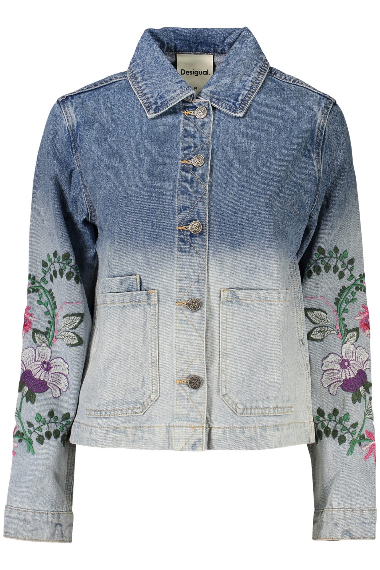 Desigual Outdoorjacke Damen Jeansjacke Blau mit Stickerei und Kontrastdetails - Dakota