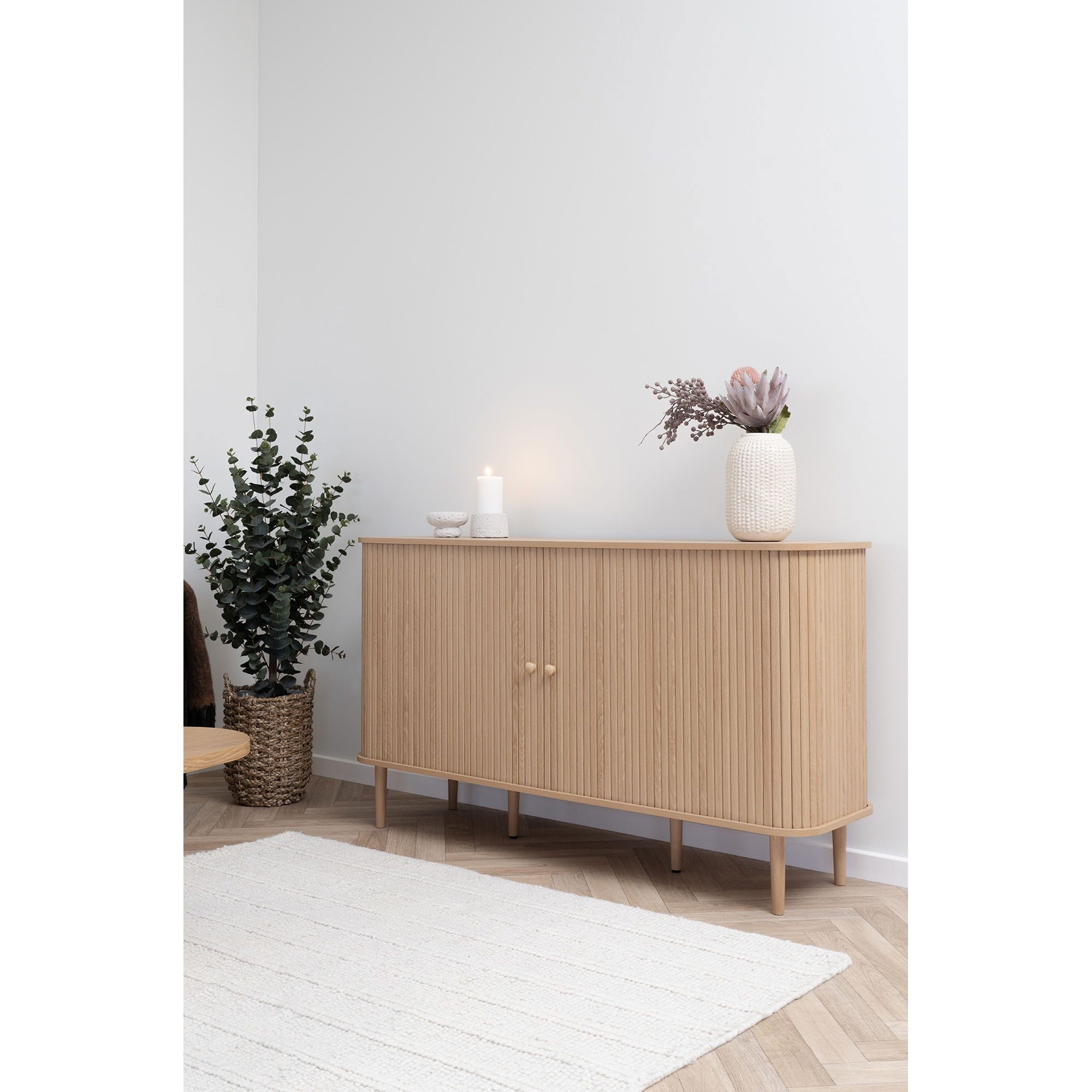House Nordic Sideboard 2 Türen, 4 Fächer, in eichfarbig - 40x79x140 (BxHxT) günstig online kaufen