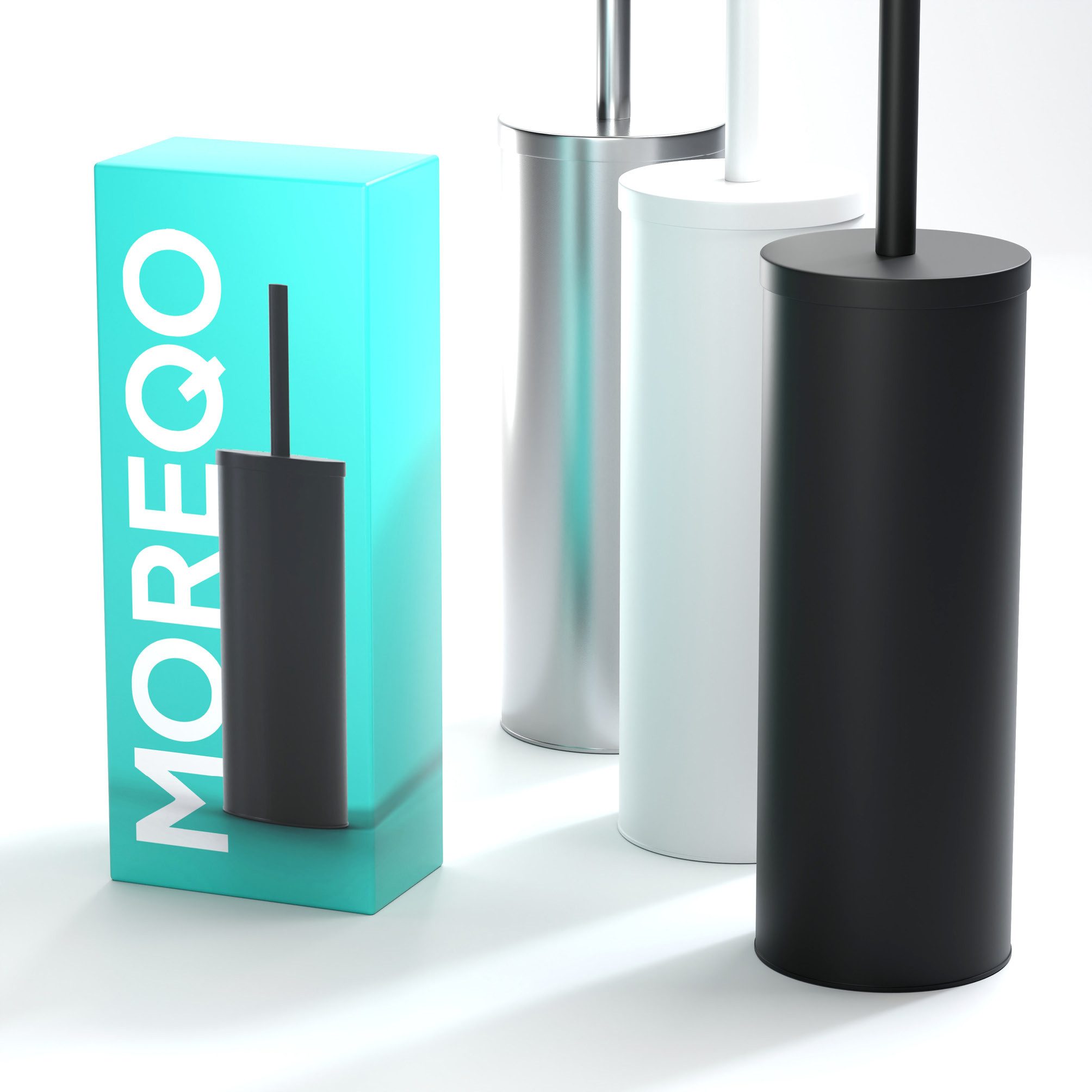SAVEGA WC-Reinigungsbürste MOREQO - Design WC Bürste, Gästewc, Toilette, Badezimmer, (Packung, 2-tlg), hygienische Silikonborsten, schnelltrocknend,wasserabweisend