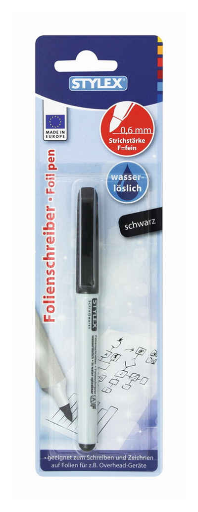 Stylex Schreibwaren Folienstift Folienschreiber / wasserlöslich / Schreibfarbe: schwarz