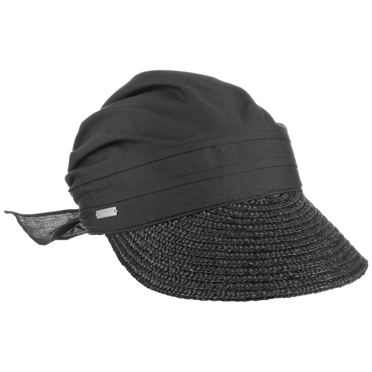 mit Strohcap Visor (1-St) schwarz Seeberger Schirm