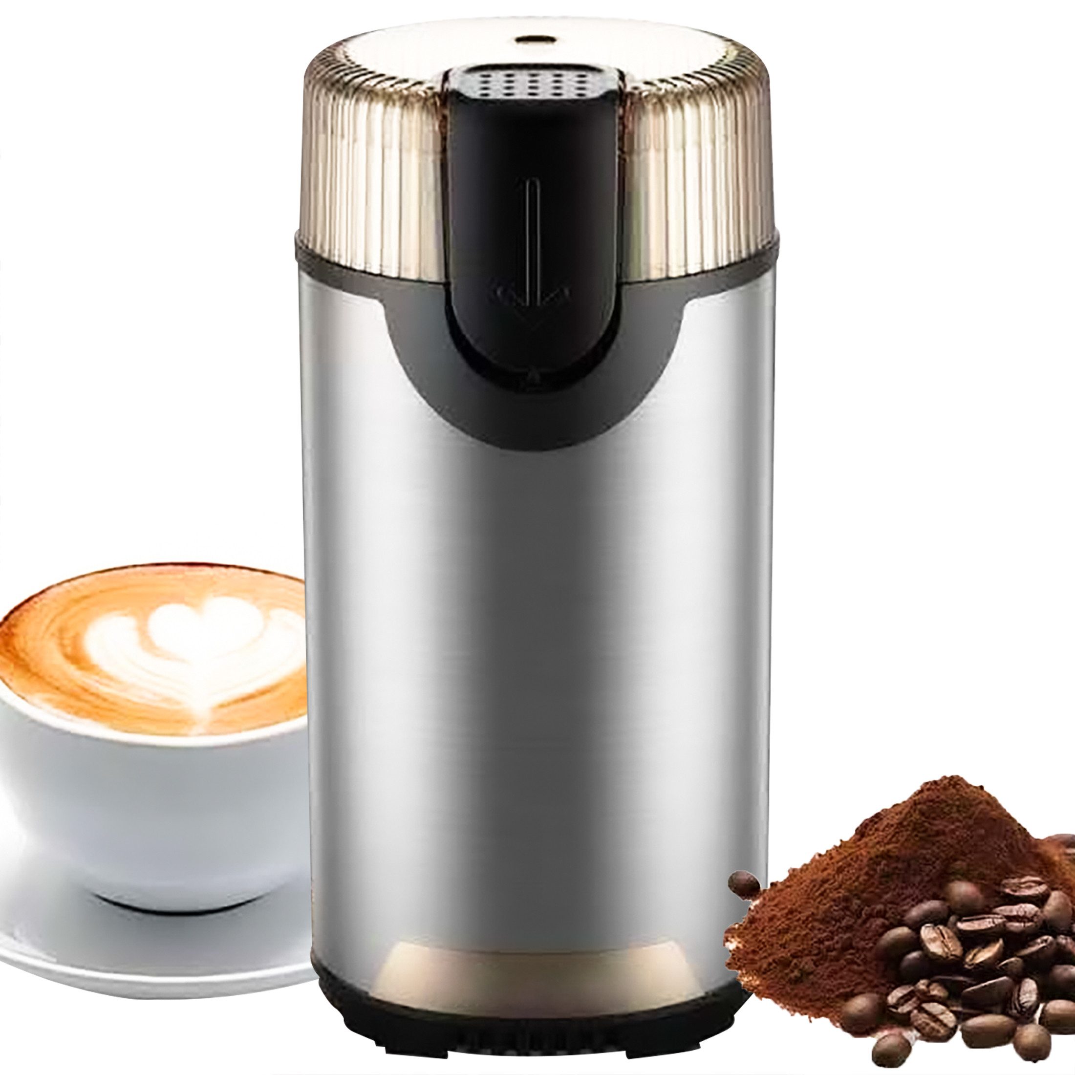 Luckice Kaffeemühle Elektrische Kaffeemühle,Edelstahl Klinge, Kaffeebohnenmühle, 360 W, 80 g Bohnenbehälter, für Kaffeebohnen, Kräuter, Nüsse, Körner