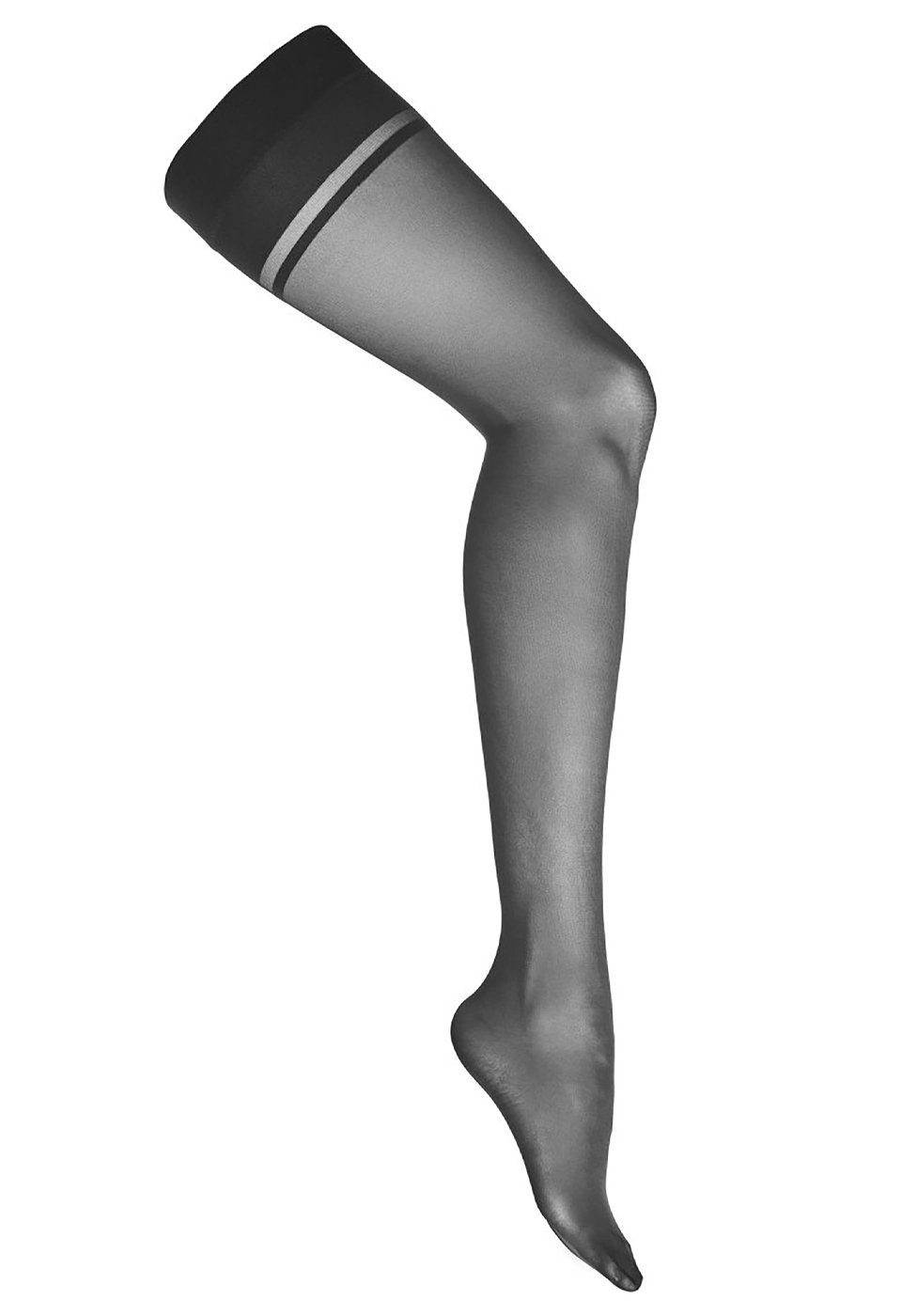 KOTEK Strapsstrümpfe Straps-Strümpfe mit breitem Bund - schwarz (1-Paar) transparent