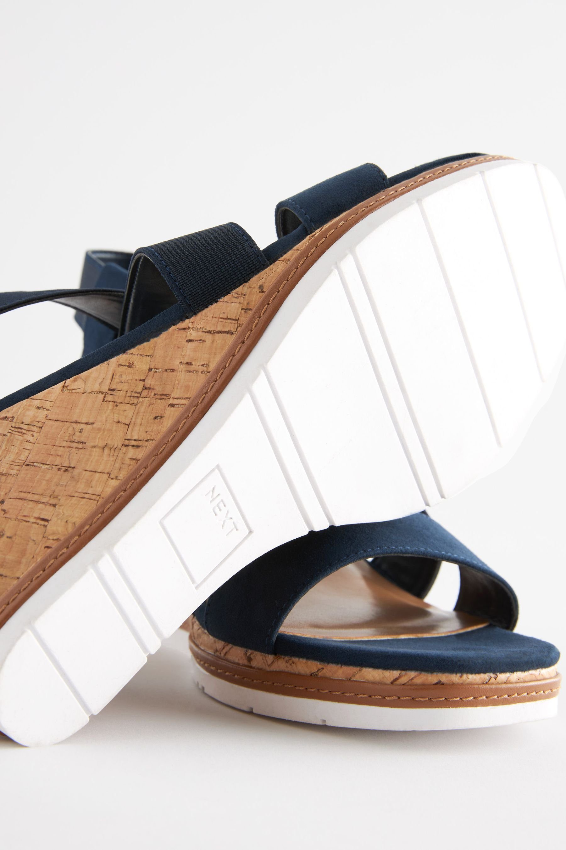 Next Forever weit Comfort® Sandalette (1-tlg) Blue Navy extra Keilabsatzsandalen
