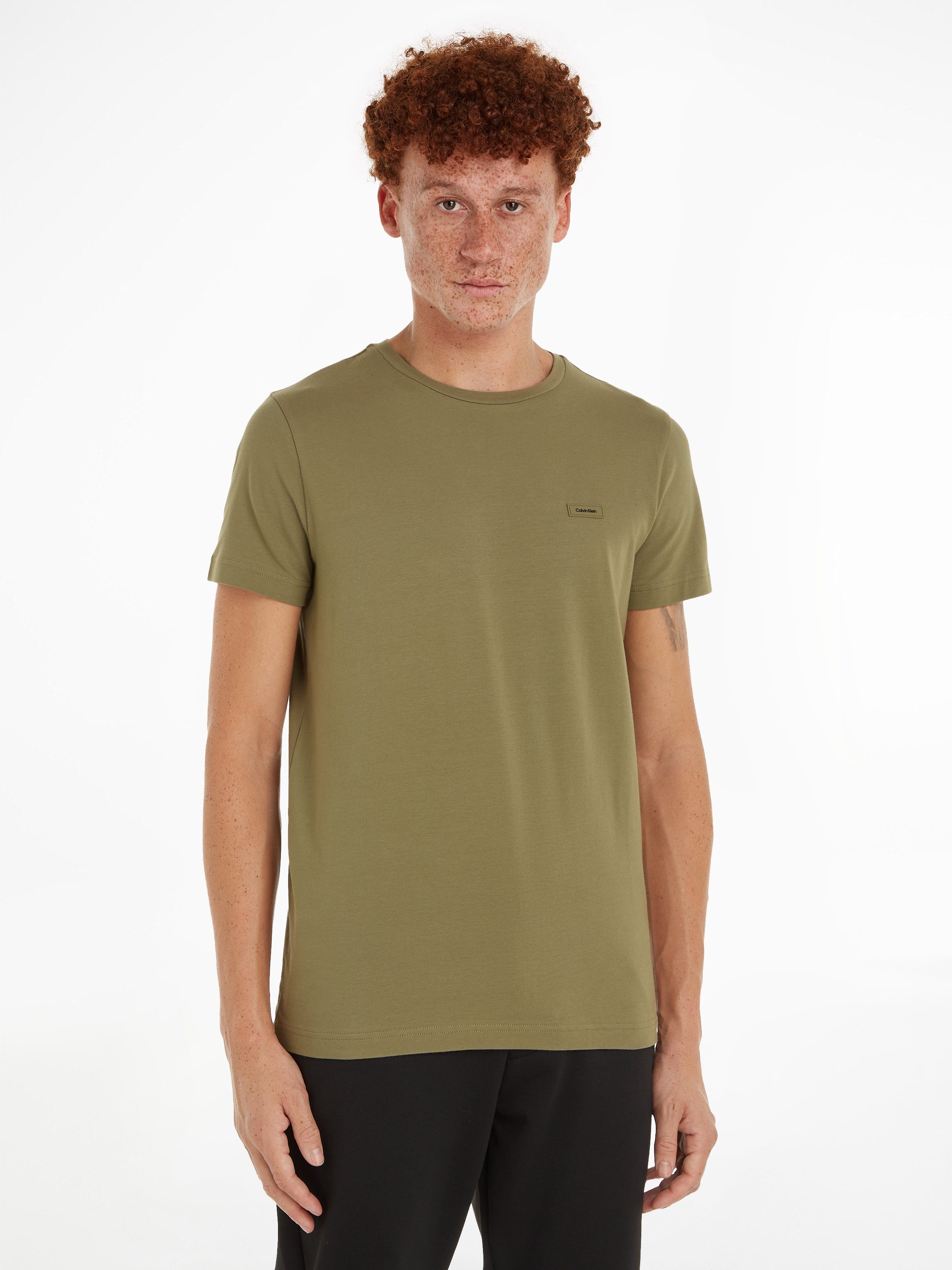Calvin Klein T-Shirt STRETCH SLIM FIT T-SHIRT Delta Green