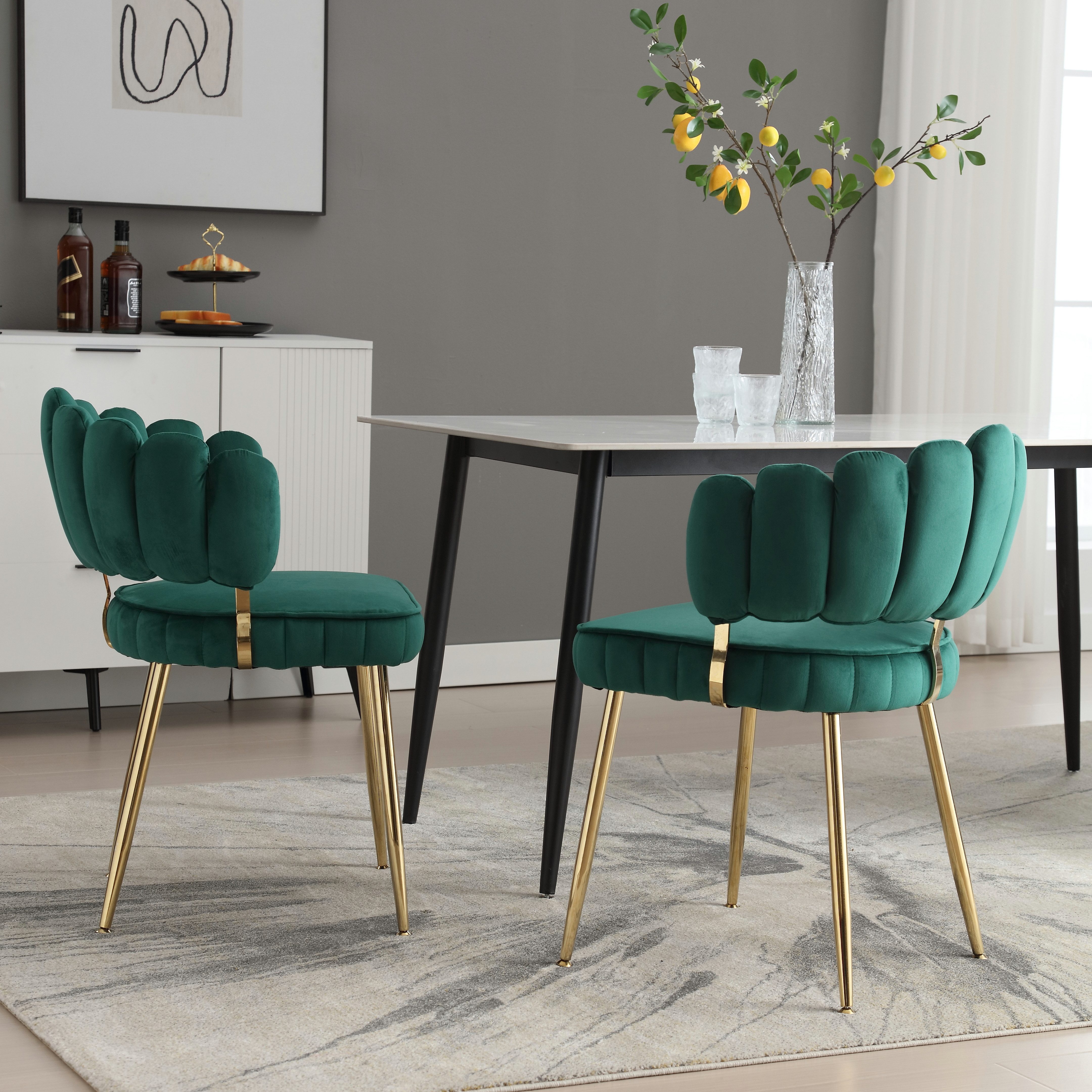 KLAM HOME Esszimmerstuhl Moderner Samt Wohnzimmersessel, Freizeitsessel, Me günstig online kaufen