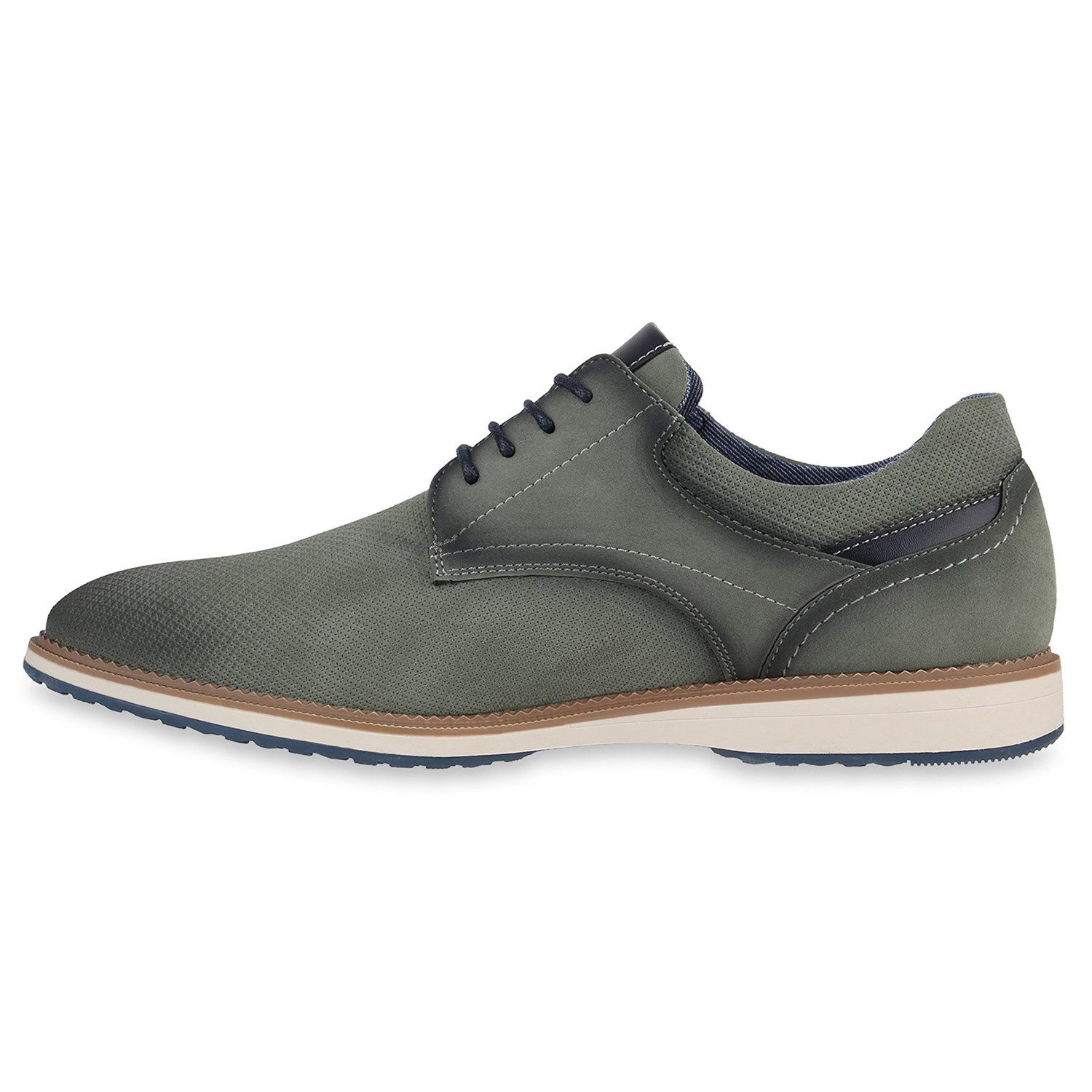 VAN HILL 841872 Espadrille Herren Klassische Halbschuhe Schnürer Bequeme Profil-Sohle