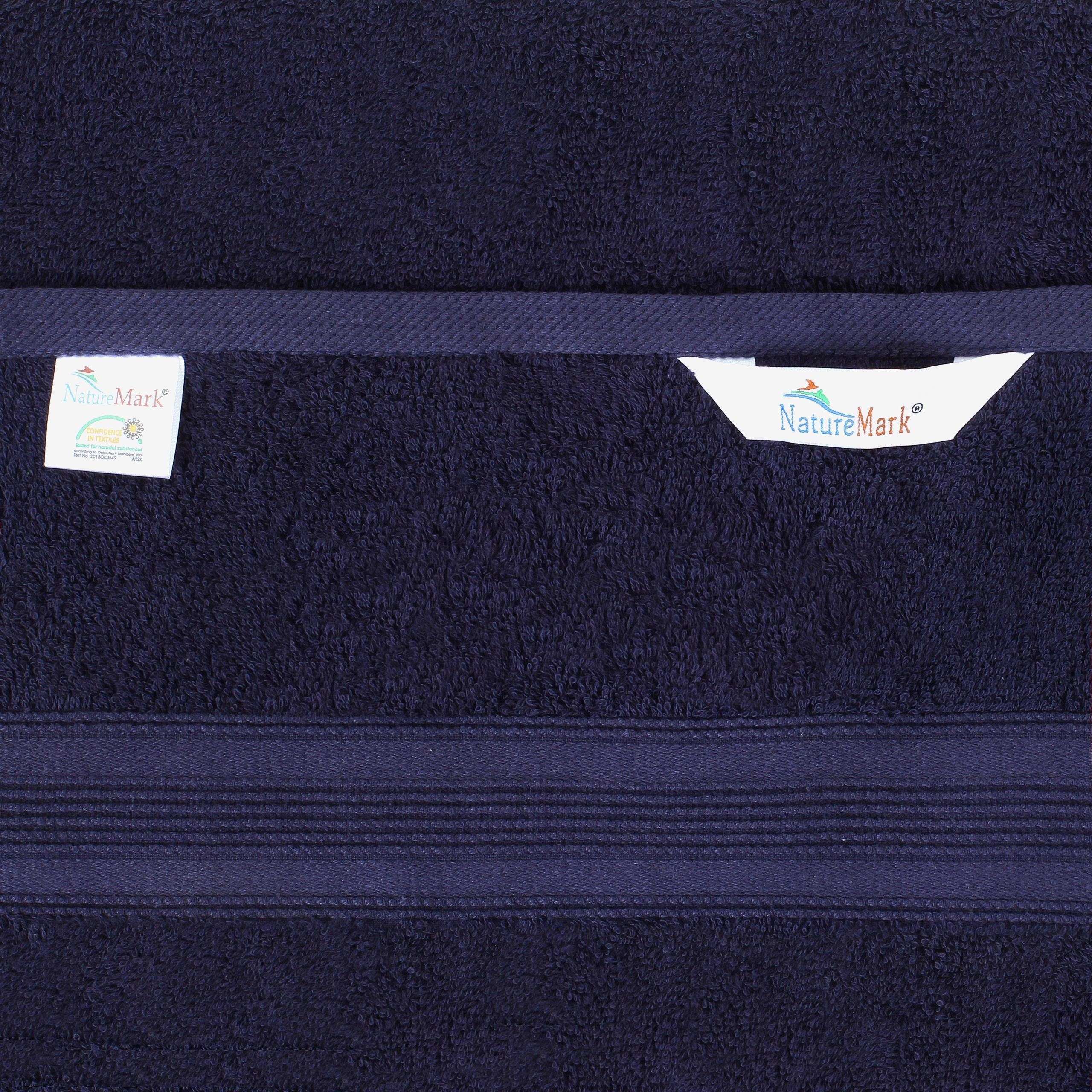 Handtuch Aufhänger, Handtücher NatureMark Navy mit 100% 500gsm 100cm, (8er-Set), Handtücher Baumwolle x blau 8X (8-St), Frottier 50