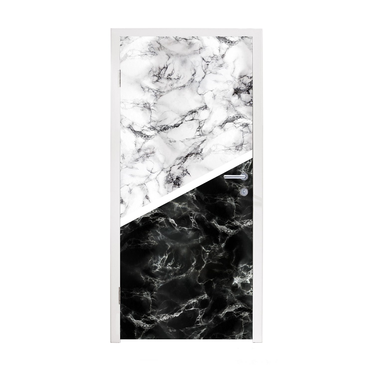 MuchoWow Türtapete Marmor - Chic - Collage, Matt, bedruckt, (1 St), Fototapete für Tür, Türaufkleber, 75x205 cm
