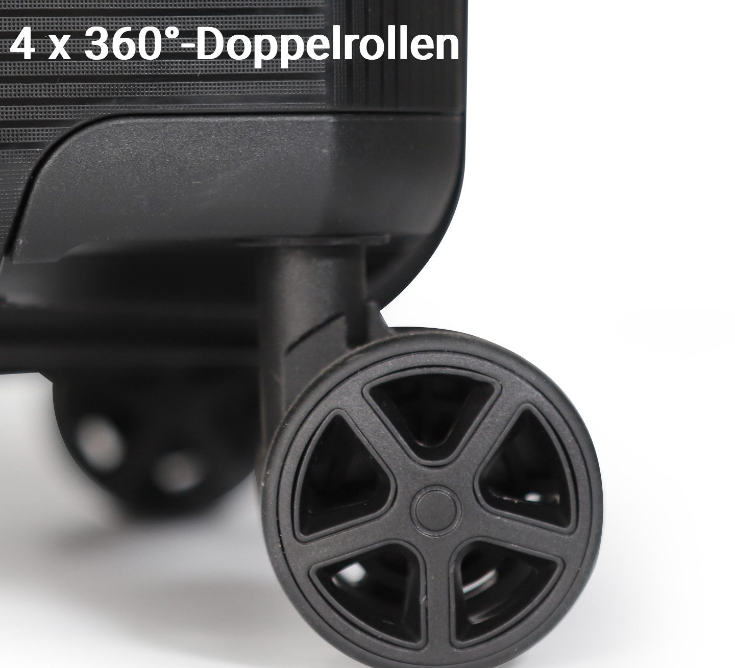 NEWCOM Hartschalen-Trolley Reisekoffer Erweiterbar, Hartschale Koffer mit TSA-Schloss, PP, 4 Rollen, 24 Zoll/L, Schwarz, ultraleichter & robuster Check-in Koffe – Bild 4 von 5
