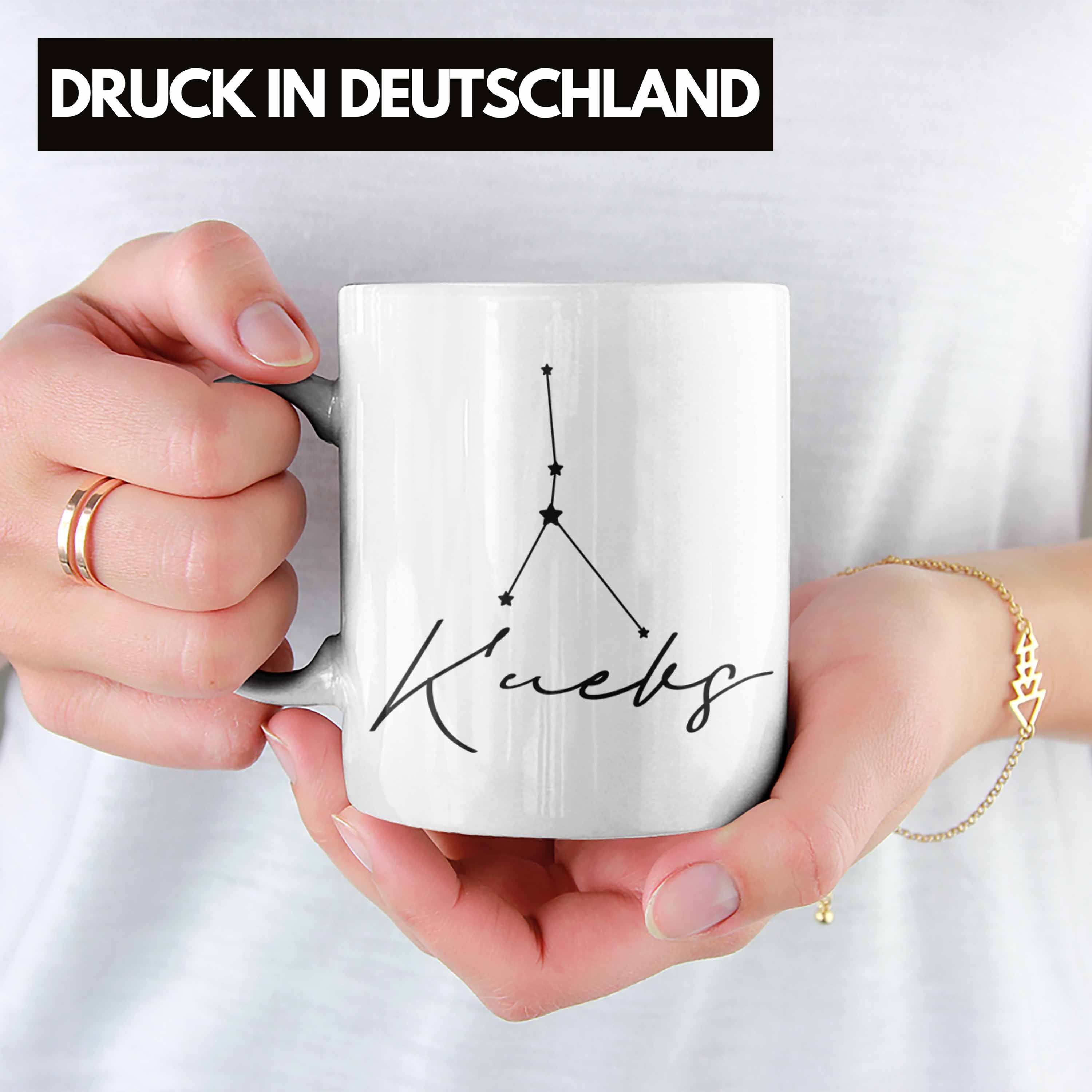 Tasse Tierkreiszeichen Tasse Krebs Trendation - Geschenk Sternzeichen Trendation Weiss Horoskop