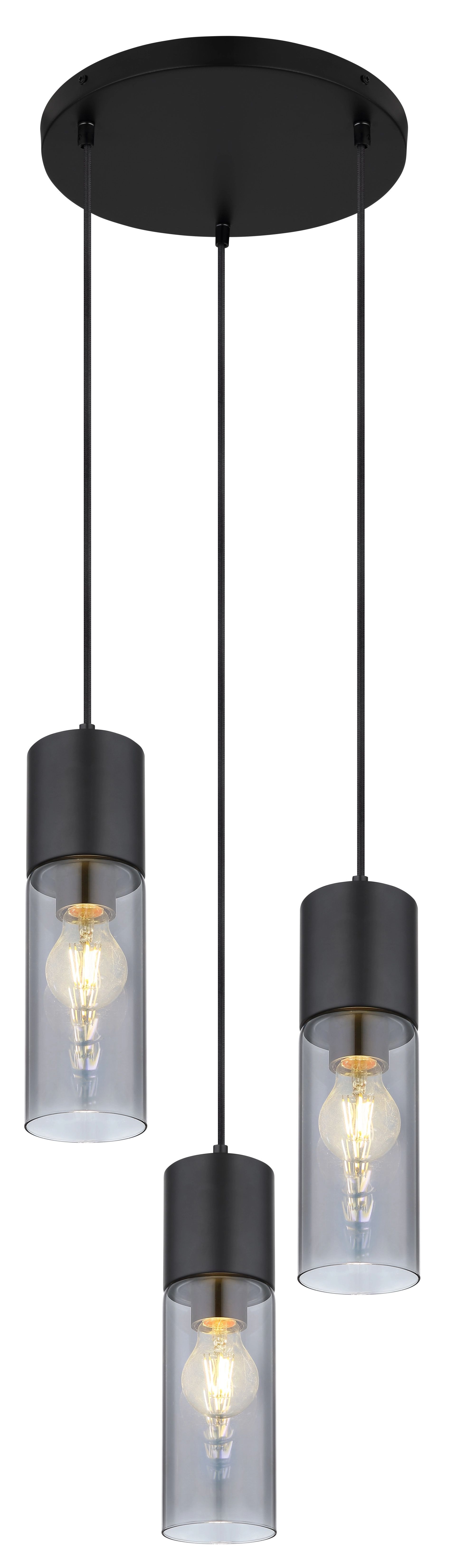 GLOBO LIGHTING Pendelleuchte ANNIKA, ohne Leuchtmittel, Höhe kürzbar, Glas, Essbereich, Wohnzimmer