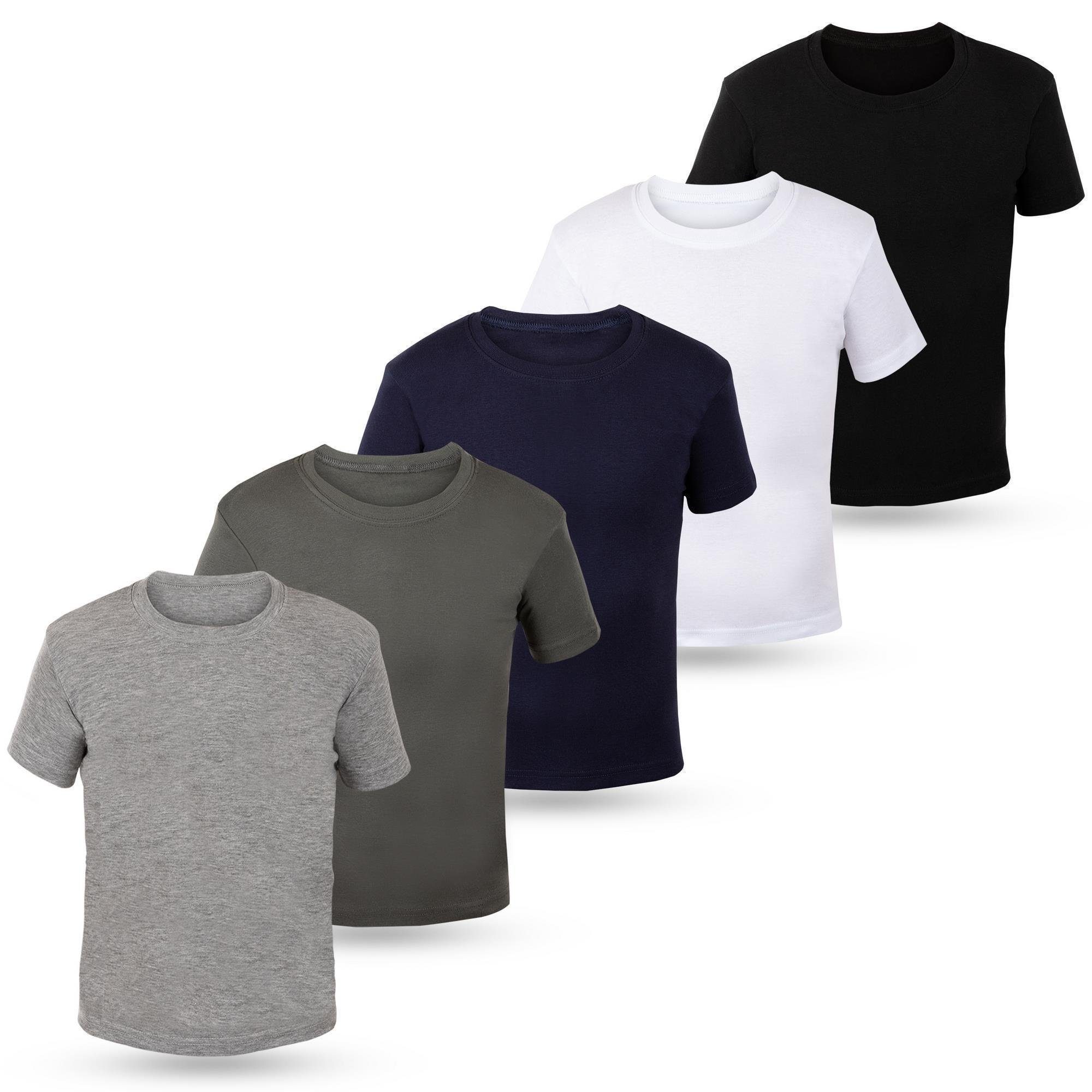 LOREZA Unterhemd 5er Set Jungen & Mädchen Kurzarm Unterhemden - Feinripp - Bunt (Spar-Packung, 5-St., 5er-Pack)