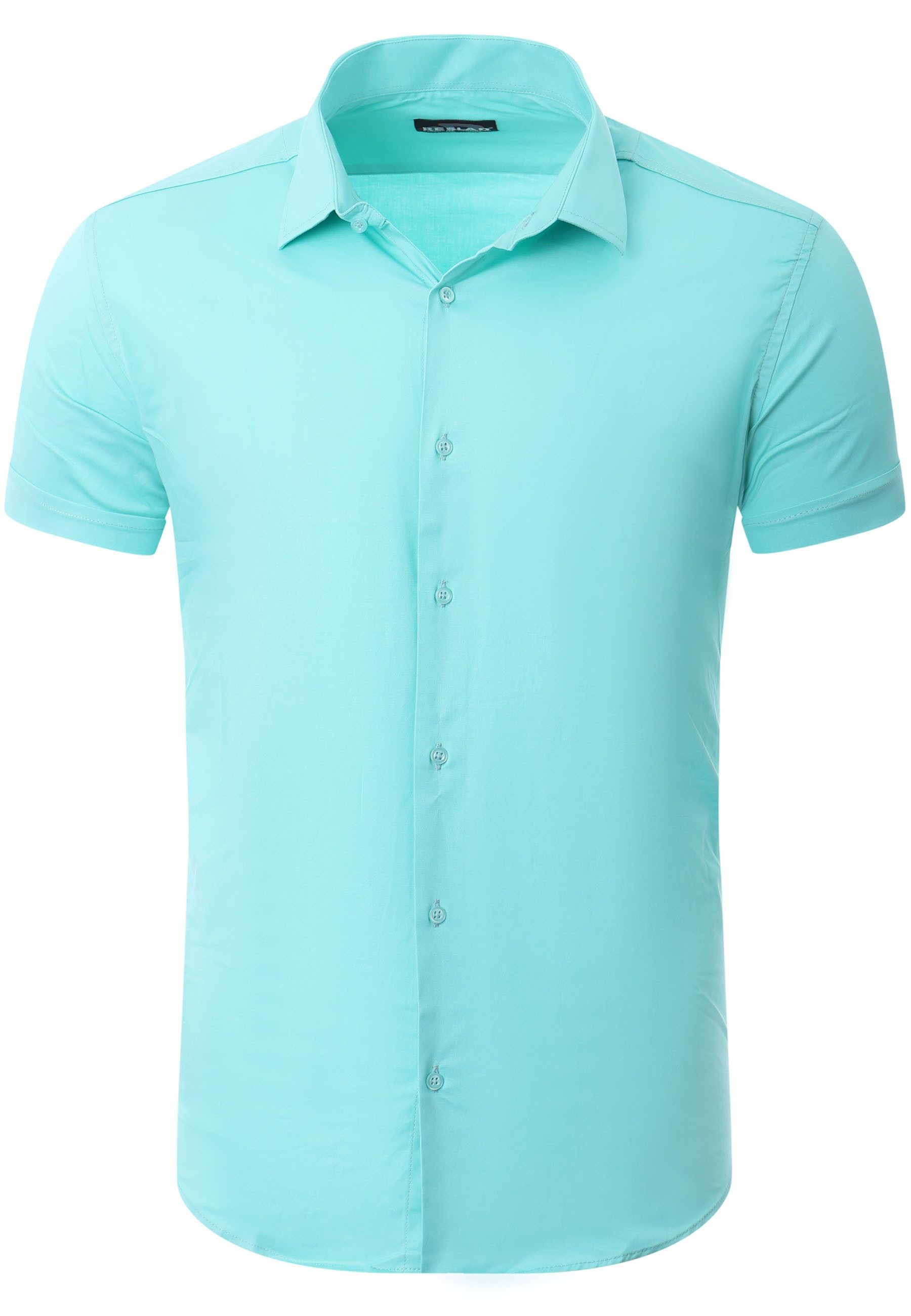Reslad Kurzarmhemd Reslad Hemd Herren Kurzarm Einfarbig RS-7025 (Kurzarmhem günstig online kaufen
