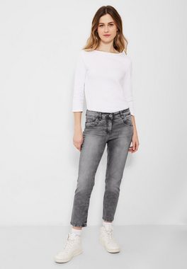 Cecil Bequeme Jeans CECIL Loose Fit Jeans in Grey Washed (1-tlg) Five Pockets