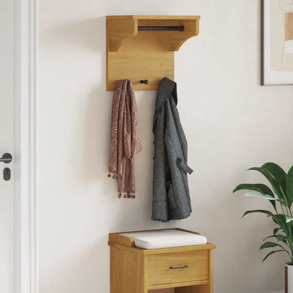 vidaXL Garderobenständer Wandgarderobe SANDNES 43x30x42 cm Massivholz Kiefer, (1 St)