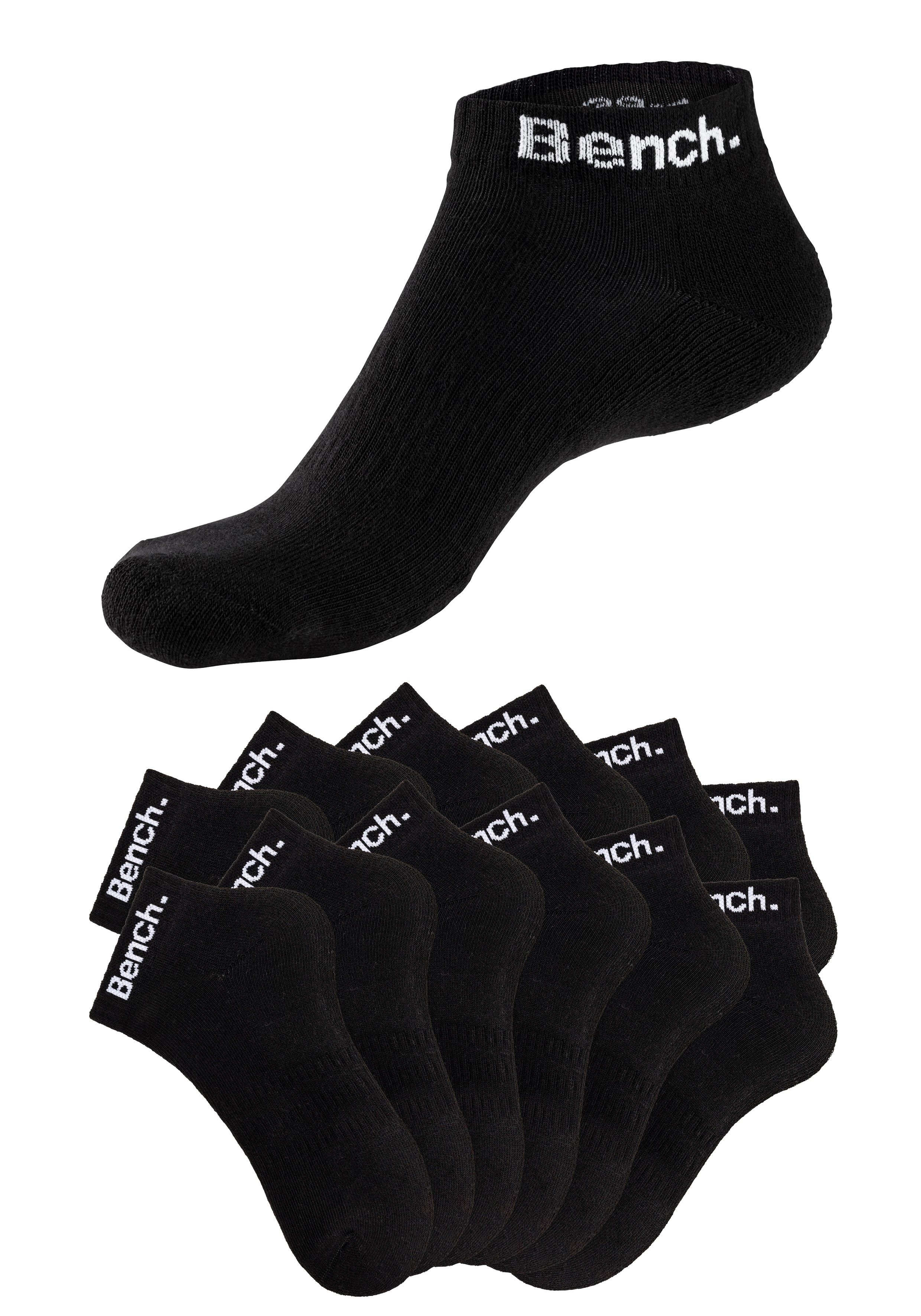 Bench. Sportsocken Kurzsocken mit Halbfußfrottee Tennis 12-Paar) 12x schwarz (Set