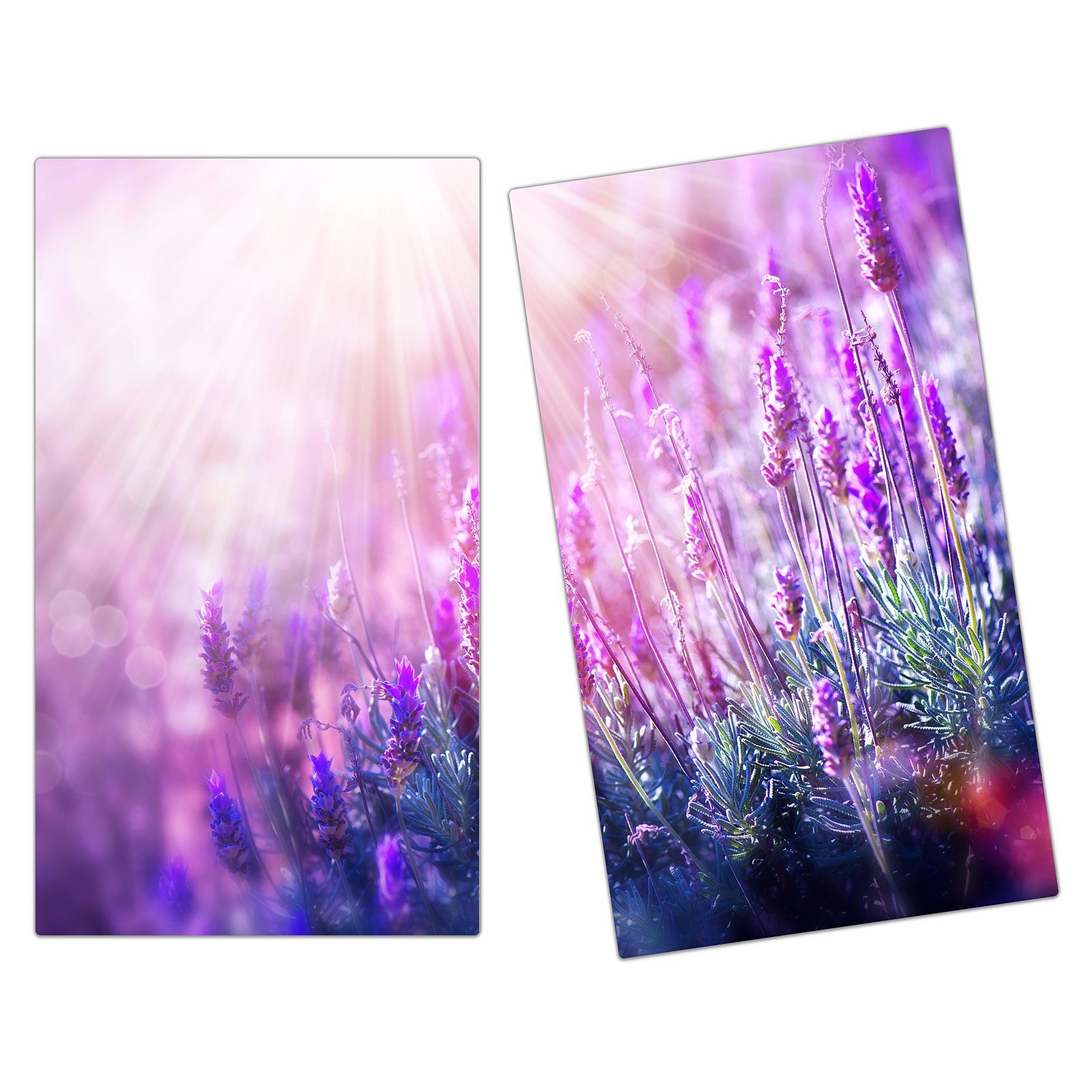 Primedeco Herd-Abdeckplatte Herdabdeckplatte Spritzschutz aus Glas Lavendel im Sonnenlicht, Glas, (2 tlg)