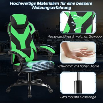COSTWAY Gaming Chair, 90°-135° kippbare Rückenlehne, verstellbare Armlehne