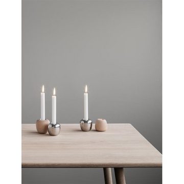 Stelton Kerzenständer Ora, 8 cm, Buchenholz, Kerzenhalter für Tafelkerze