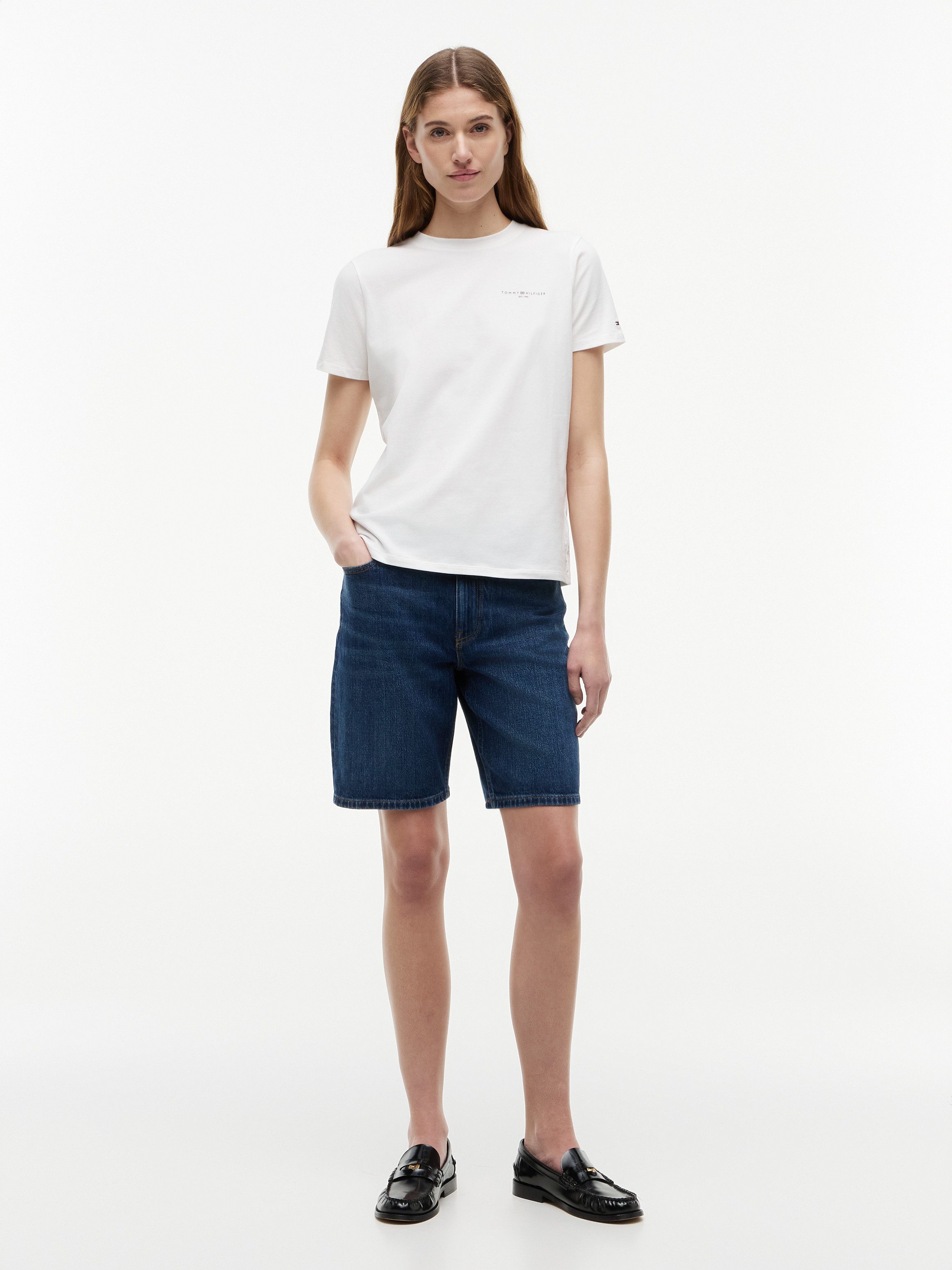 Tommy Hilfiger Rundhalsshirt 1985 REG MINI CORP LOGO C-NK SHORT SLEEVE mit Tommy Hilfiger Logoschriftzug und Bestickung – Bild 4 von 5