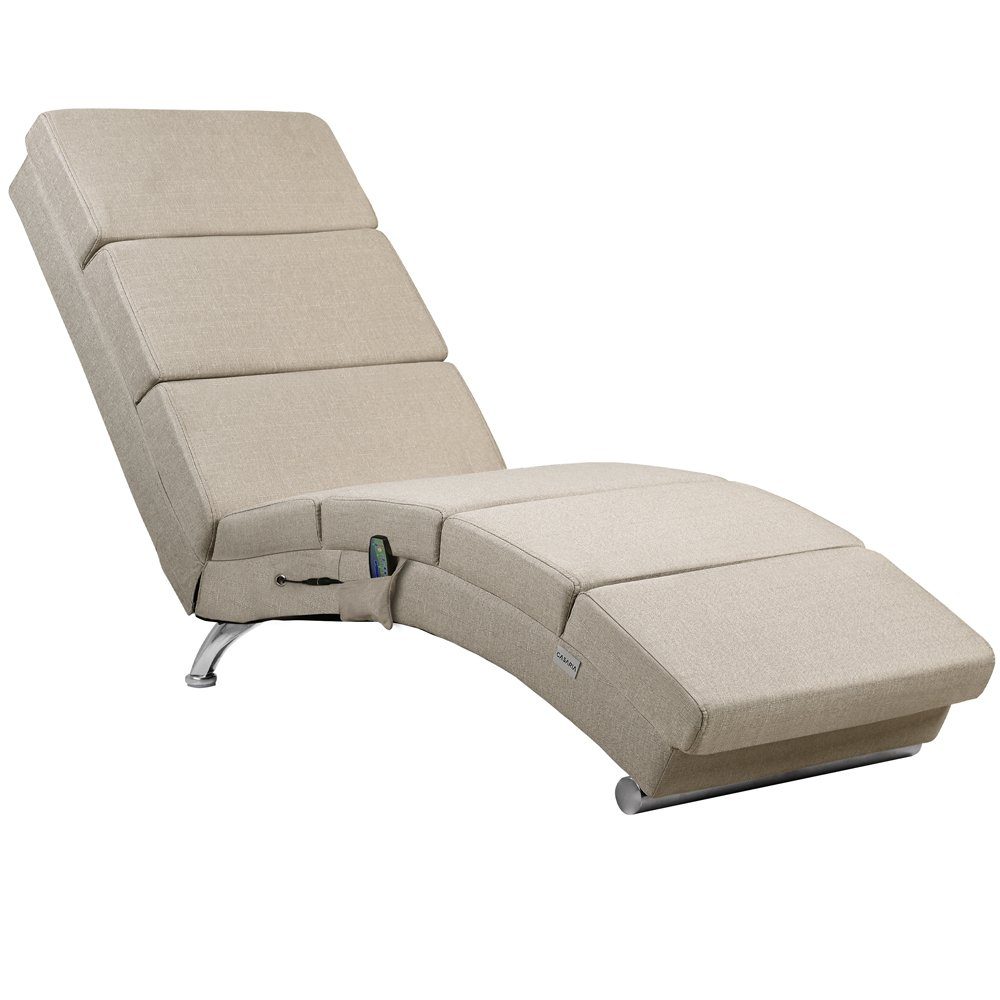 Casaria Relaxliege London Massage, 1 Teile, Massage Heizfunktion 186x89x55cm Stoff Gepolstert 180kg Belastbarkeit