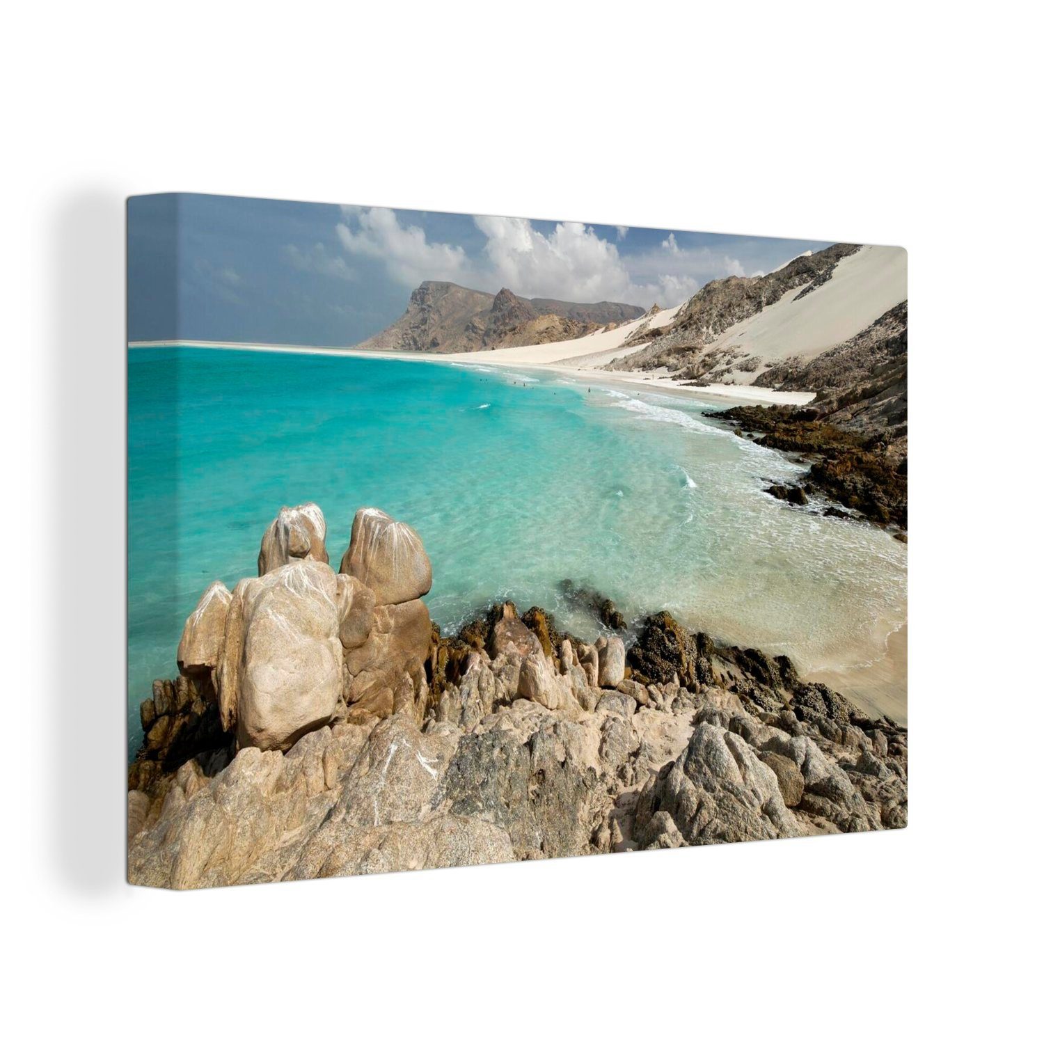 St), Leinwandbilder, Insel Socotra cm Wanddeko, Jemen, der Bay auf asiatischen Qalansyah Wandbild im 30x20 (1 Leinwandbild Aufhängefertig, OneMillionCanvasses®