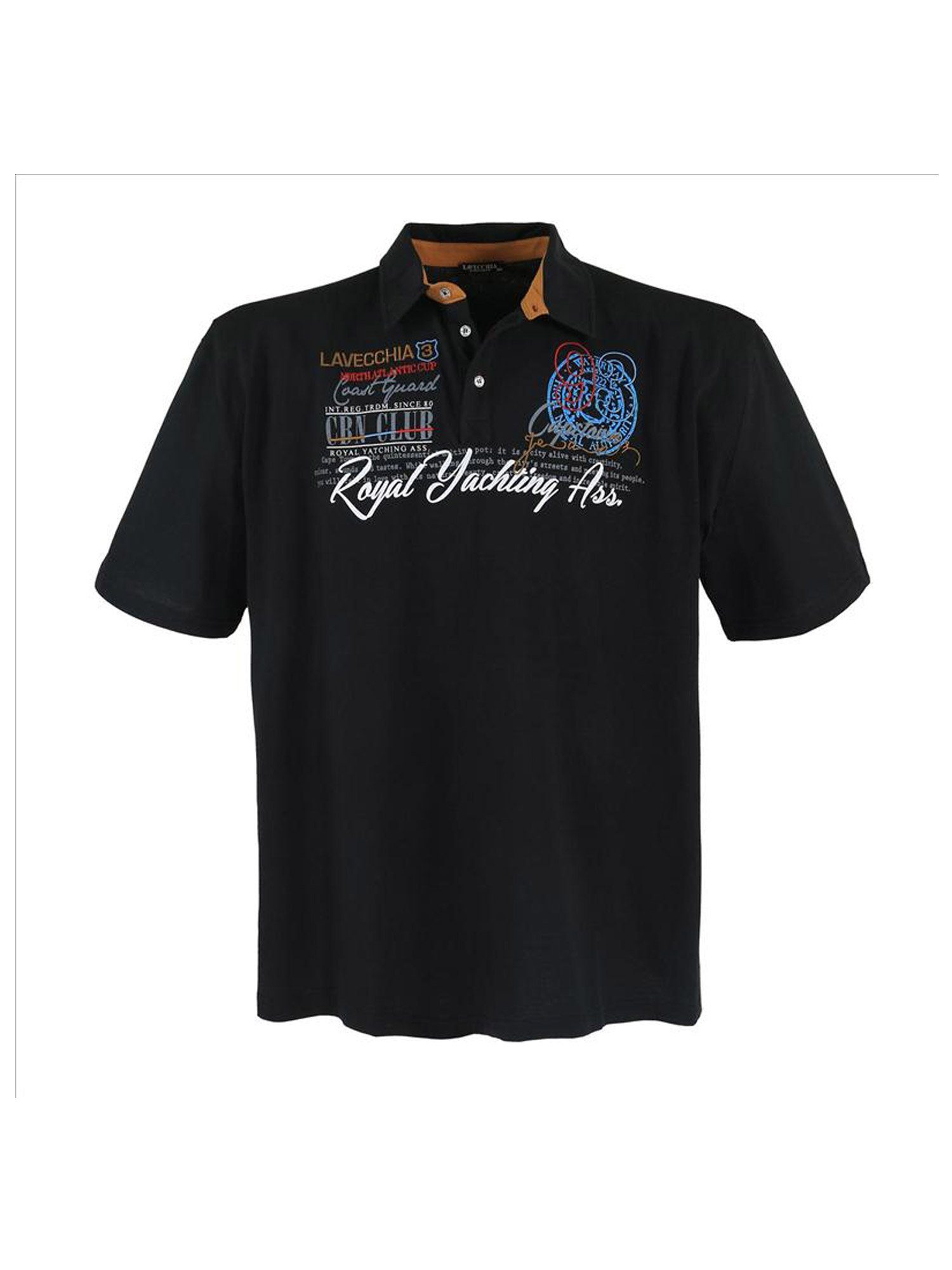 Lavecchia Poloshirt Übergrößen Herren schwarz Polo Shirt Polo Herren Shirt LV-4688