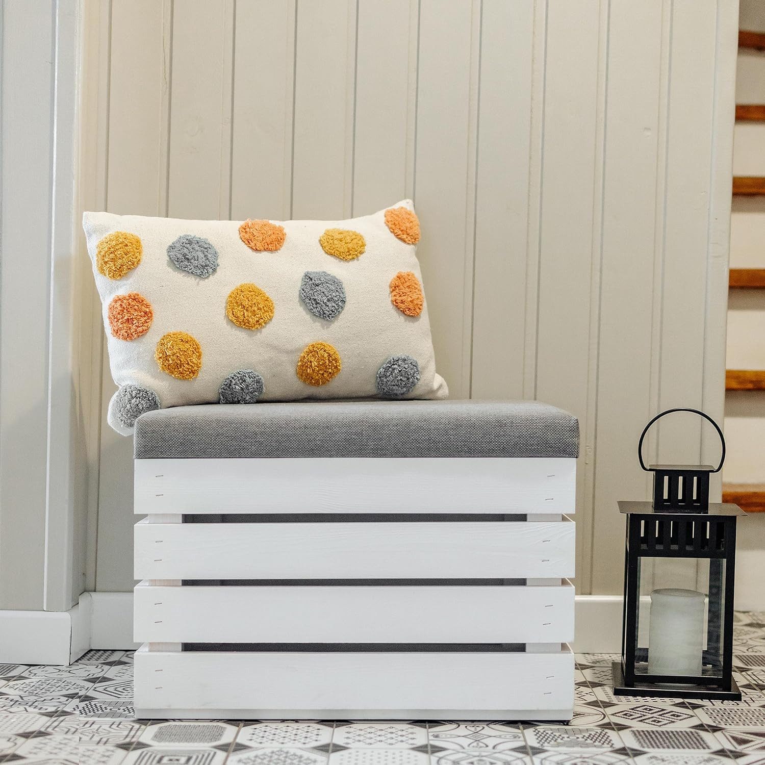 Creative Deco Sitzhocker Sitzbank gepolstert mit Stauraum 50x40x35 cm, mit günstig online kaufen