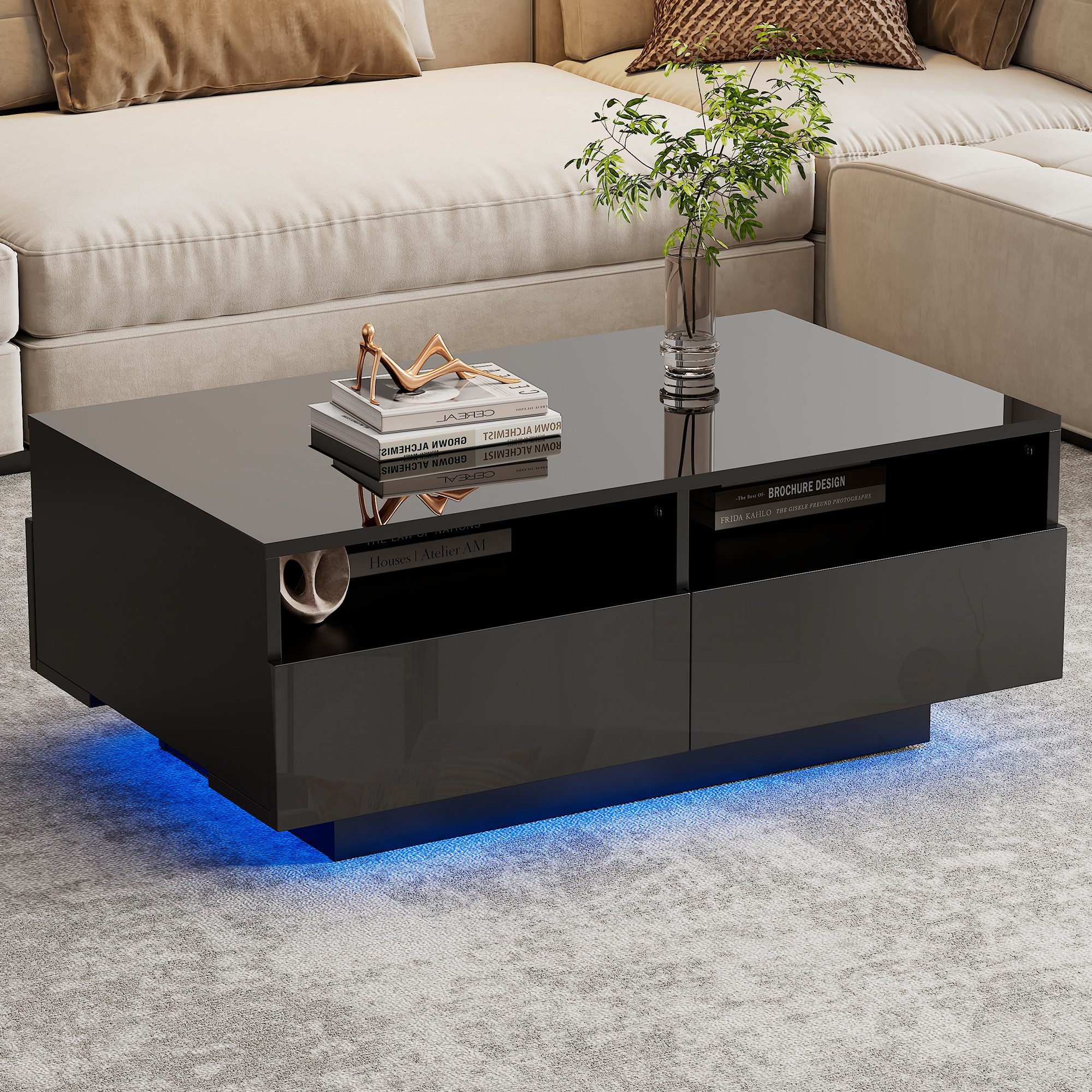 STILVORA Couchtisch mit Schubladen&USB,Wohnzimmertisch Sofatisch mit günstig online kaufen