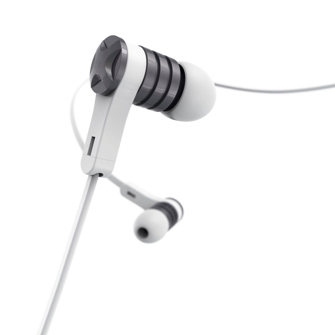 Hama Kopfhörer "Intense", In-Ear, Flachbandkabel weiß In-Ear-Kopfhörer Mikrofon