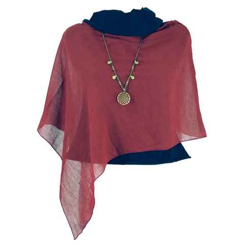 Guru-Shop Langjacke Lagenlook Poncho, leichter Poncho, Pixi Poncho..