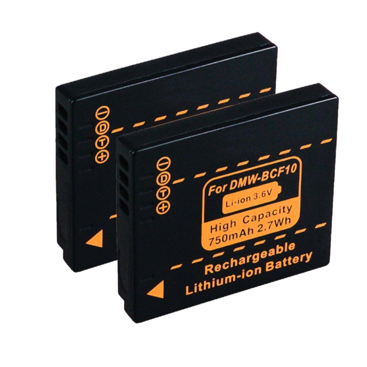 GOLDBATT 2x Akku für Panasonic DMC-FT1 FS7 FS25 FX40 FX550 DMC-FP8 FP8A FP8K DMC-FX60 FX60A FX60S Kamera-Akku Ersatzakku 750 mAh (3,6 V, 2 St), 100% kompatibel mit den Original Akkus durch maßgefertigte Passform inklusive Überhitzungsschutz