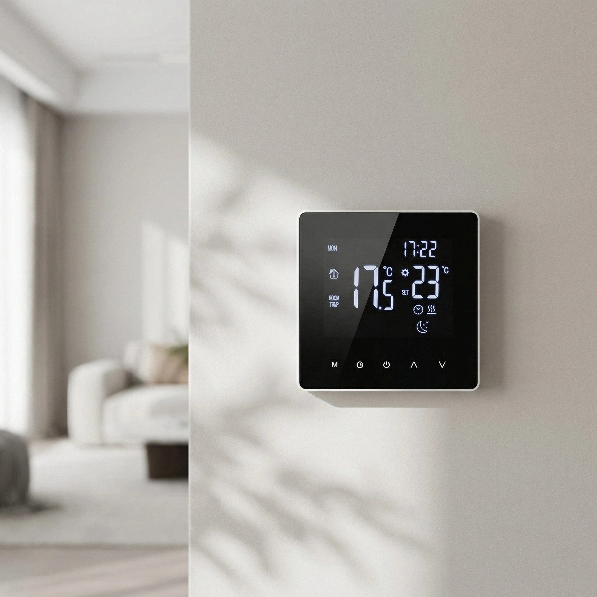 GARRYFIZH Raumthermostat Raumthermostat Raumtemperaturregler Raumthermostat FußBodenheizung, Genaue Temperaturanzeige LCD-Touchscreen