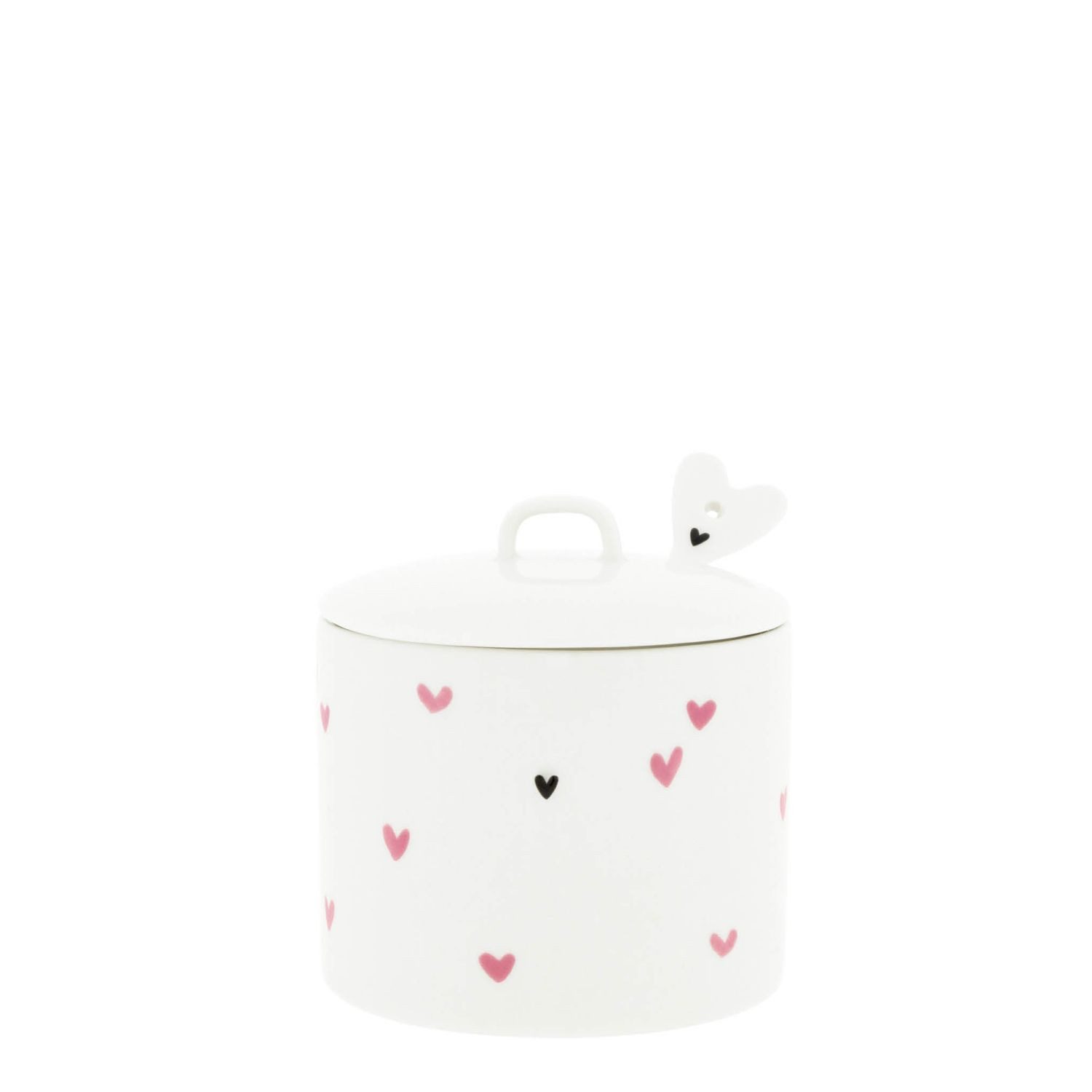 Bastion Collections Zuckerdose Rose, Keramik, Spülmaschinengeeignet, Weiß, Herzen, H: 9cm