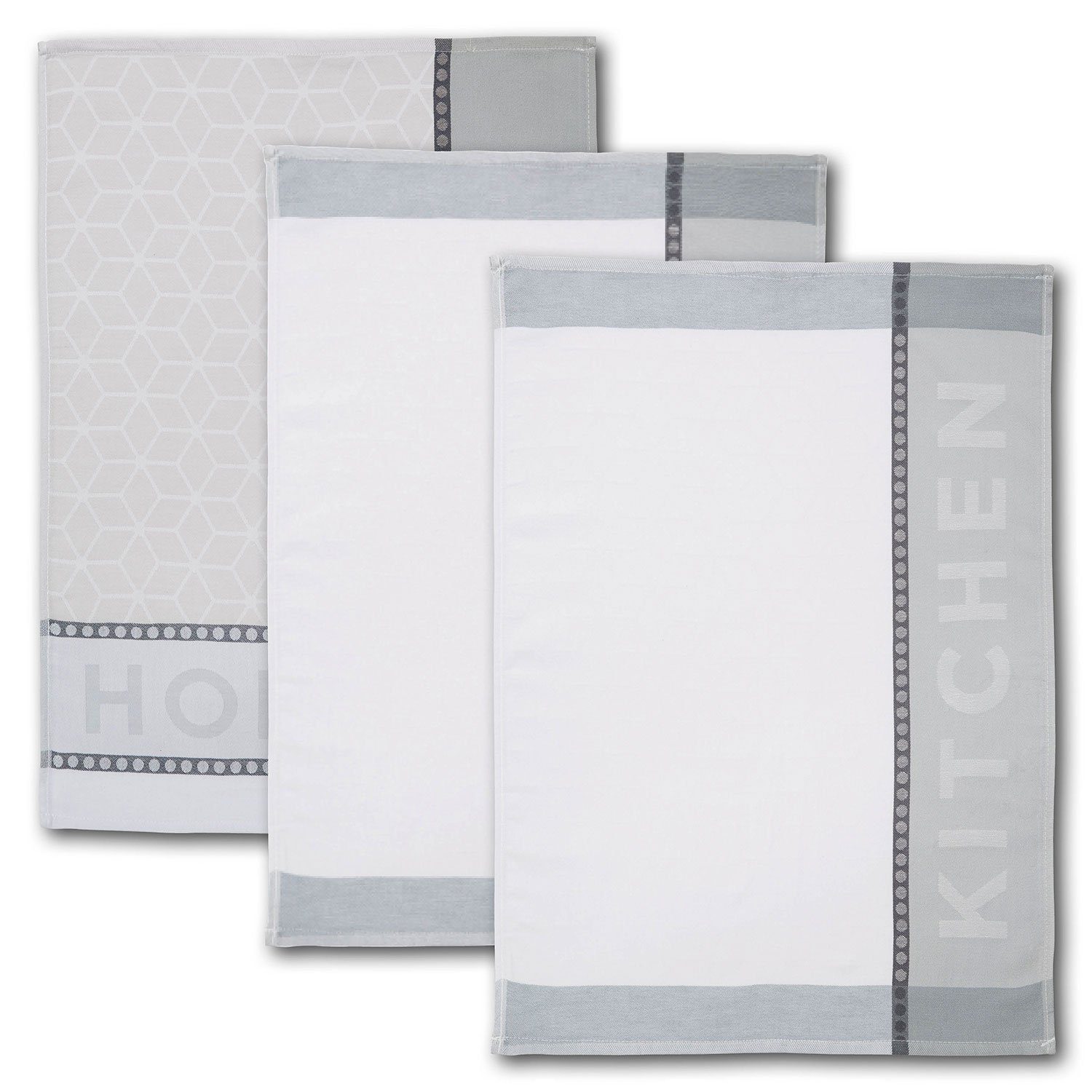 Dyckhoff Geschirrtuch 3er Set 'Home/Kitchen' 50 günstig online kaufen