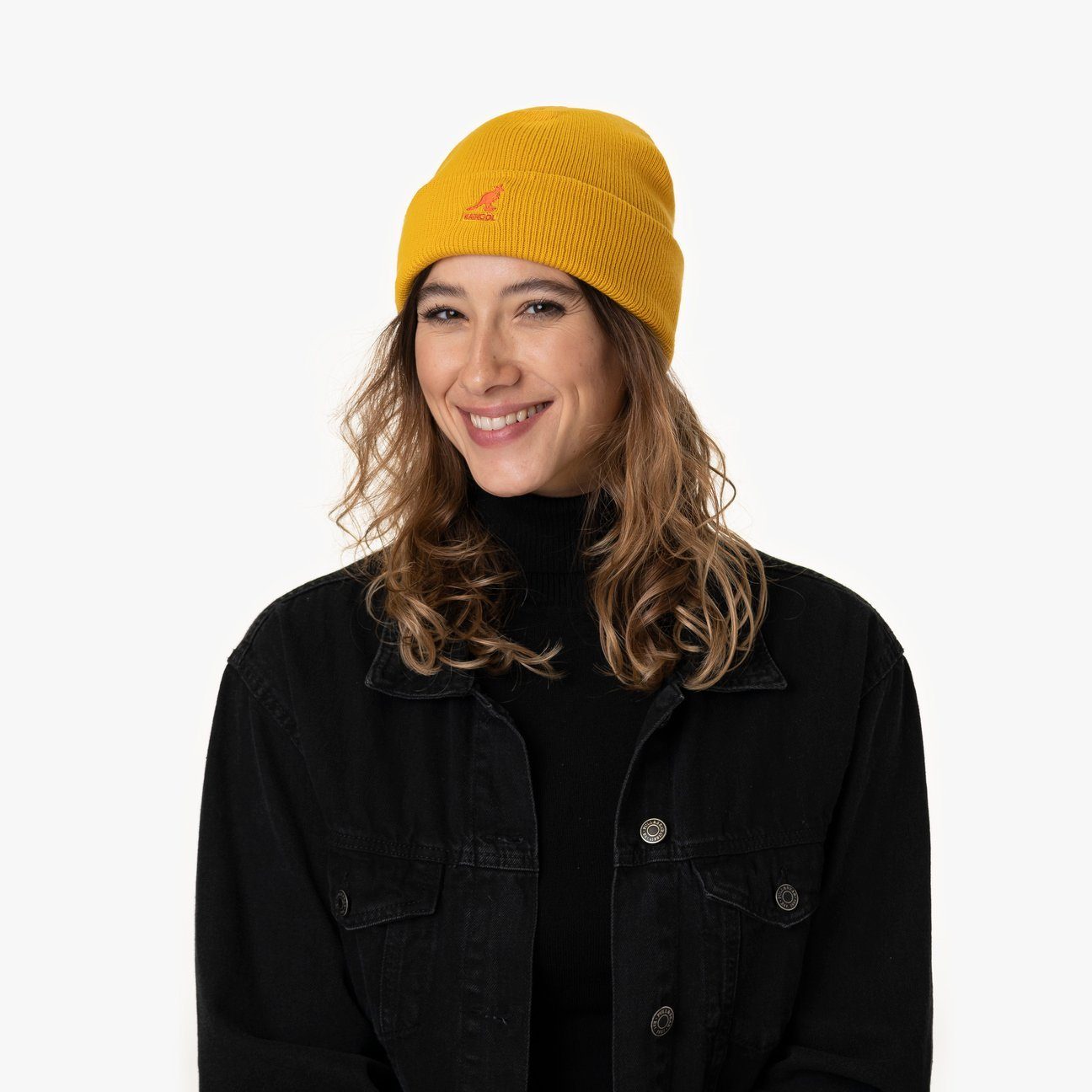 Kangol Beanie (1-St) Wintermütze mit gelb Umschlag