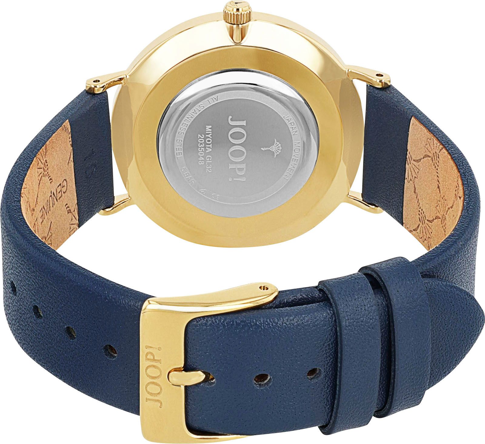 JOOP! Quarzuhr 2035048, Armbanduhr, Damenuhr, analog, Lederarmband