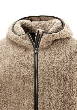 John Devin Kapuzenstrickjacke in weichem Teddyfleece