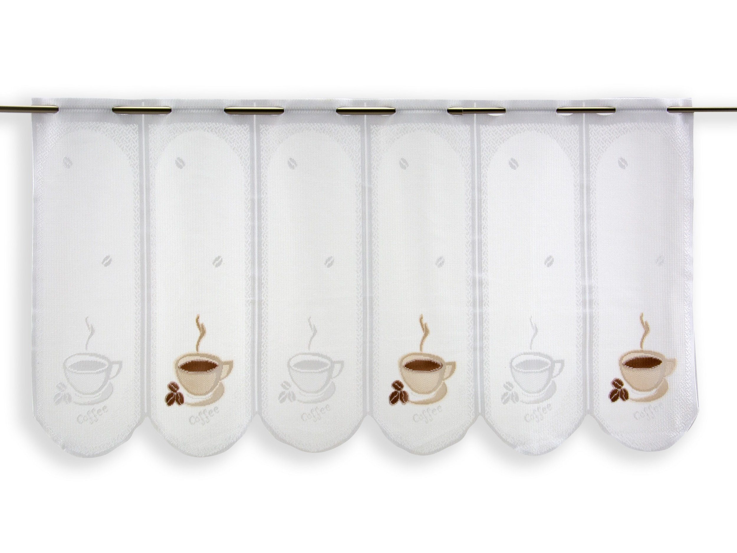 Scheibengardine Scheibengardine Kaffee Tasse, Höhe 45cm, transparent, Clever-Kauf-24, transparent, Bistrogardine, Scheibengardine